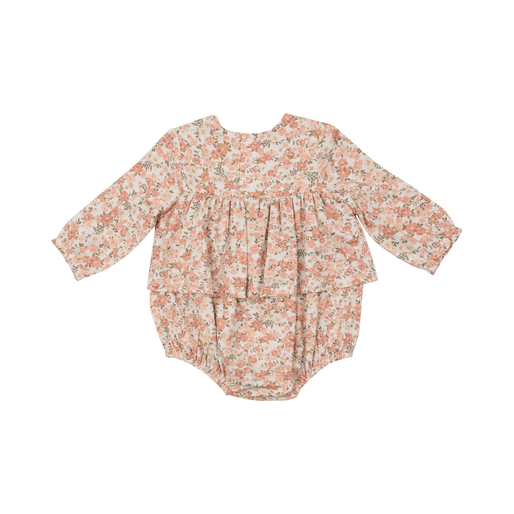 Sweet Rose Floral Long Sleeve Ruffle Bubble Skirt Dress - Elegant Vintage Style for Women, Perfect for Parties, Weddings & Special Occasions