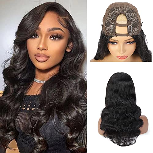 10A 100% Virgin Brazilian Human Hair U-Part Wig - Body Wave Black 22 Inch 150% Density No Glue Beginner Friendly Wig for Black Women | Perfect for Daily Wear, Special Occasions & Protective Styling