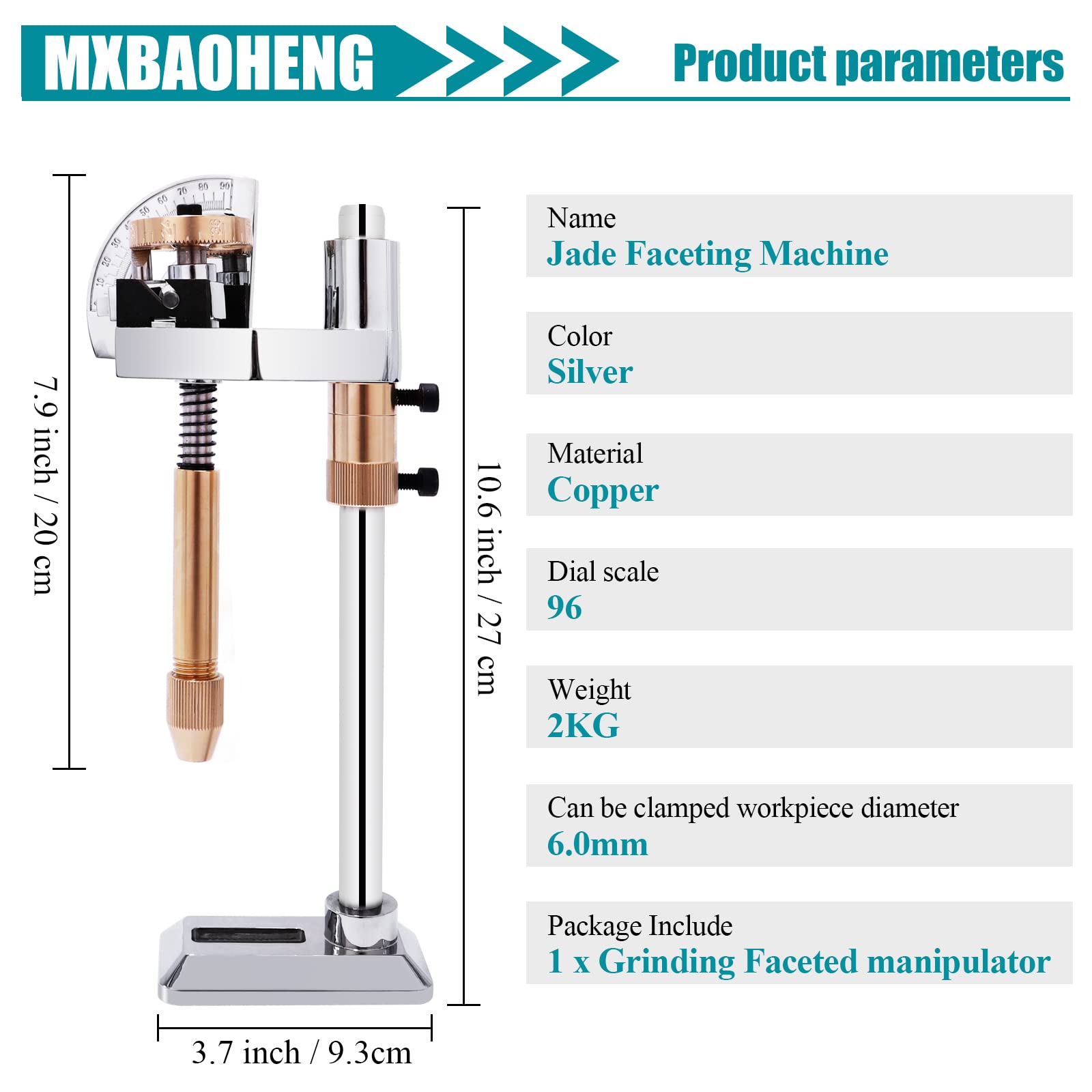 Professional Jade Faceting Machine - 96 Scale Adjustable Gem Grinding & Polishing Tool for Jewelry Making, Lapidary Work - Perfect for Gem Cutting, Stone Polishing & Jewelry Crafting