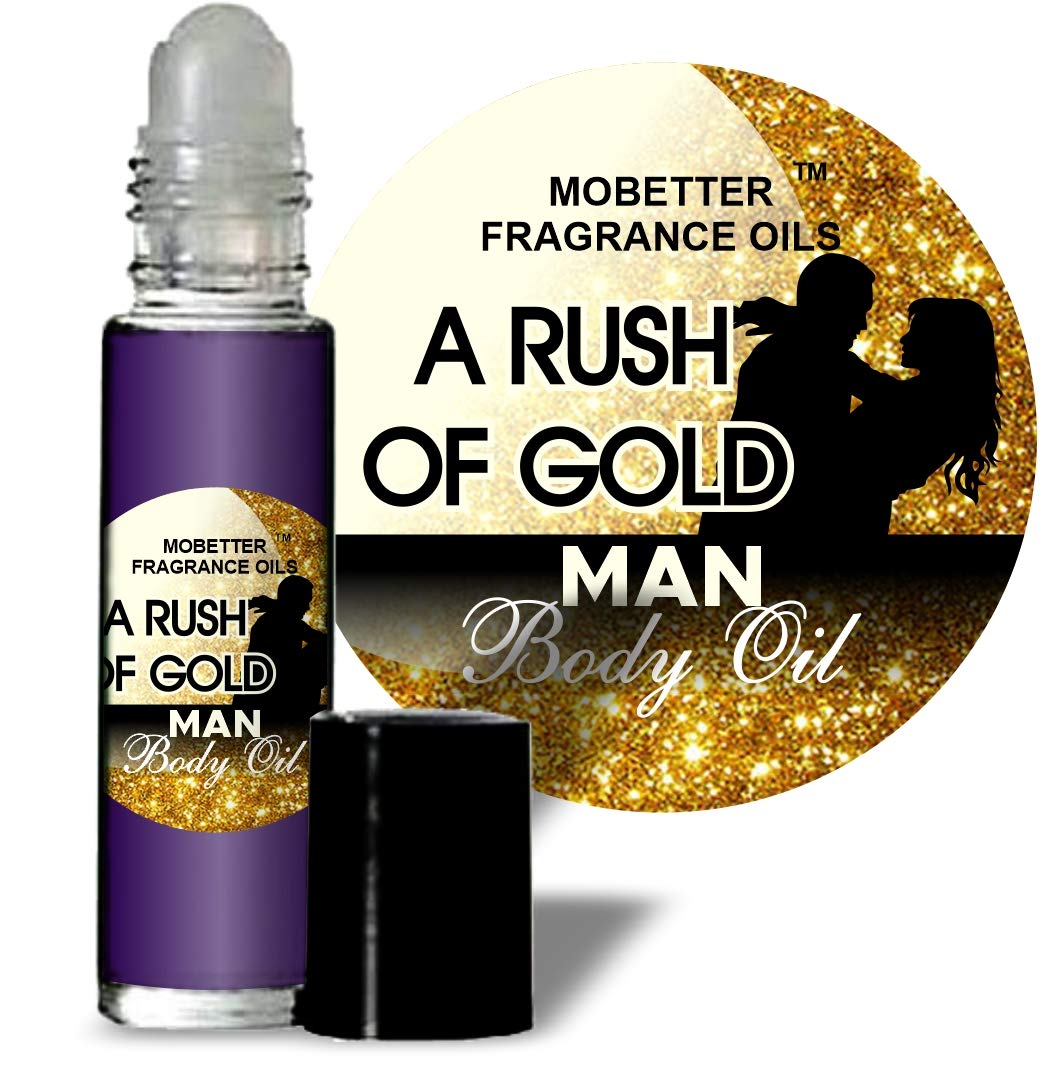 Mobetter Fragrance Oils A Rush of Gold Men's Cologne Body Oil - Long Lasting Scent for Date Night & Special Occasions