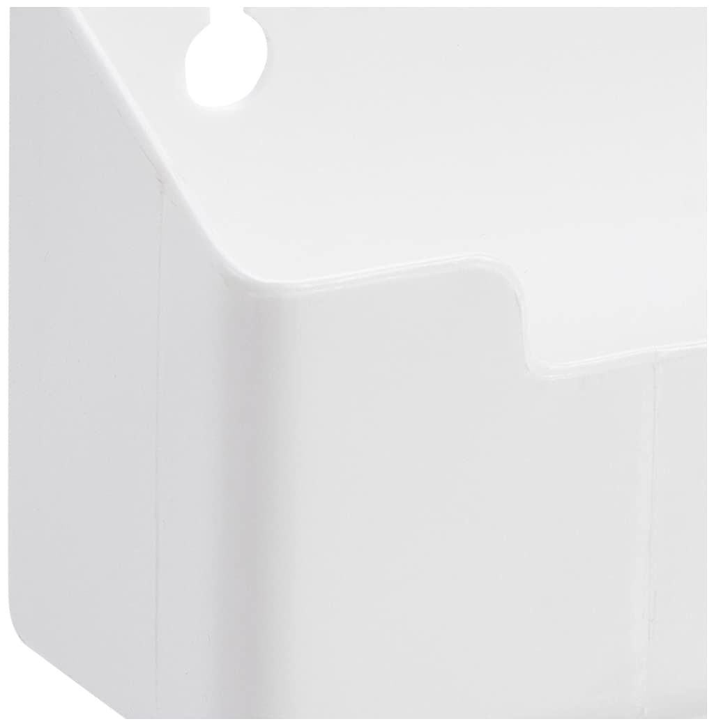 Knape & Vogt PSF11SH-2-W White Polymer Sink Front Cabinet Organizer with Hinges - 3x11x2 Inch Under Sink Storage Tray for Kitchen & Bathroom Organization