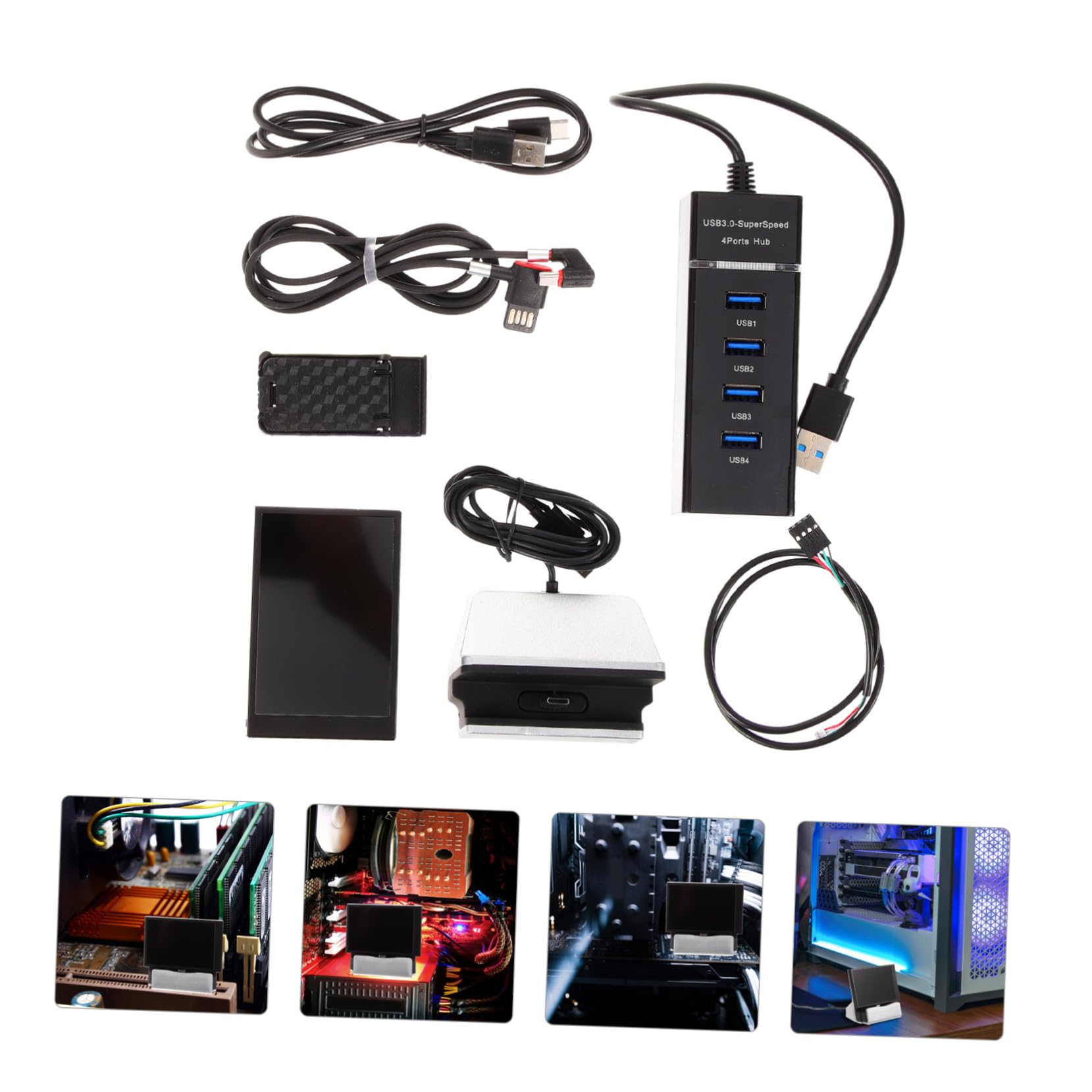 Uonlytech 2 Pack Mini LCD Secondary Computer Monitor - GPU/CPU Data Display Screen for PC Gaming & Workstation Setup | Perfect for System Monitoring, Overclocking & Multi-Tasking