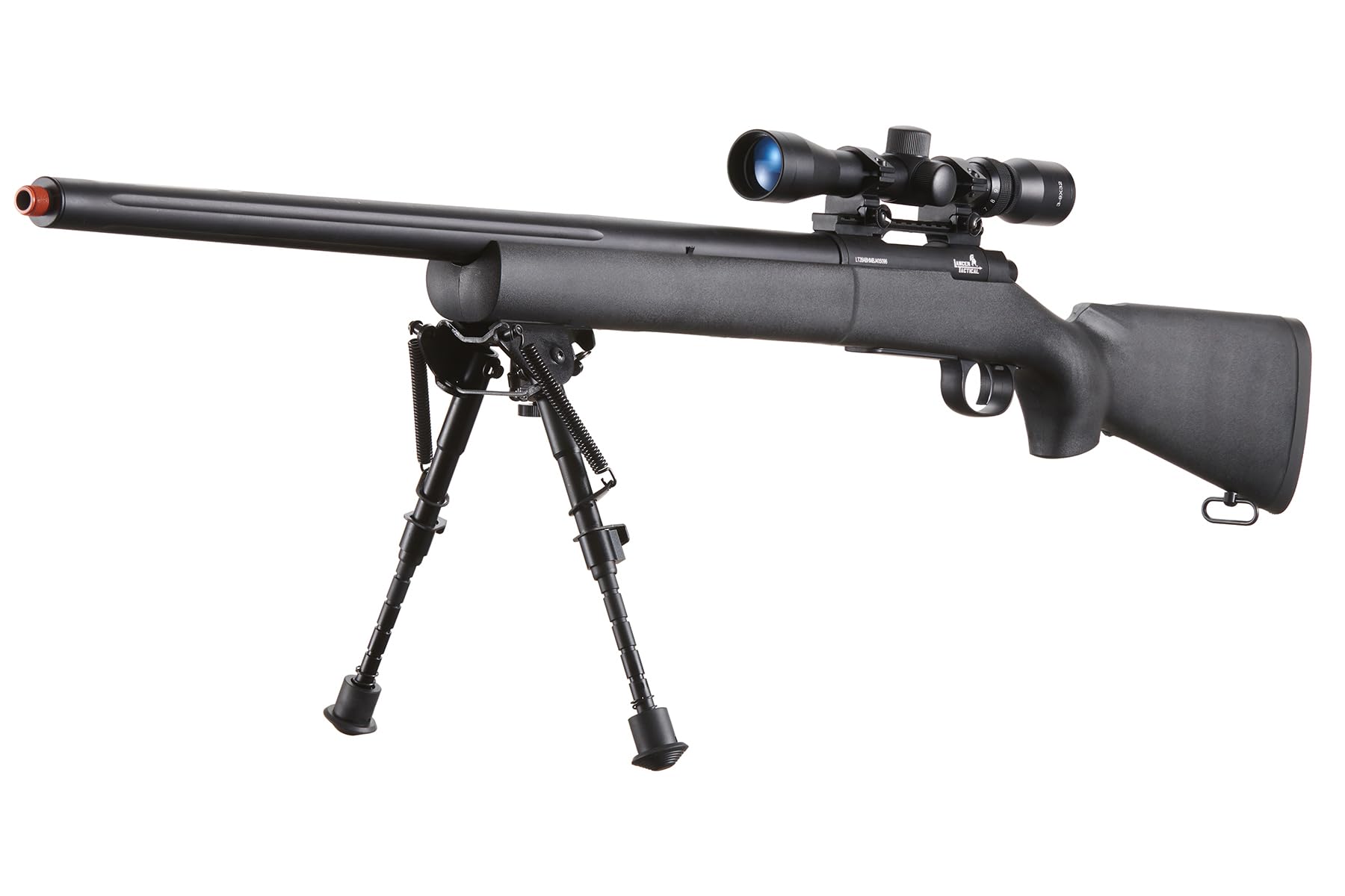 Lancer Tactical M24 Bolt Action Spring Powered Sniper Airsoft Rifle - 500 FPS High Velocity, Threaded Barrel, Black - Perfect for Outdoor Airsoft Battles, Target Practice & Tactical Training