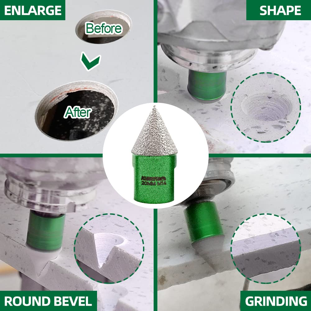 Diamond Hole Saw Kit - 3pc 6/8/10mm Diamond Core Drill Bits & 1pc 4/5