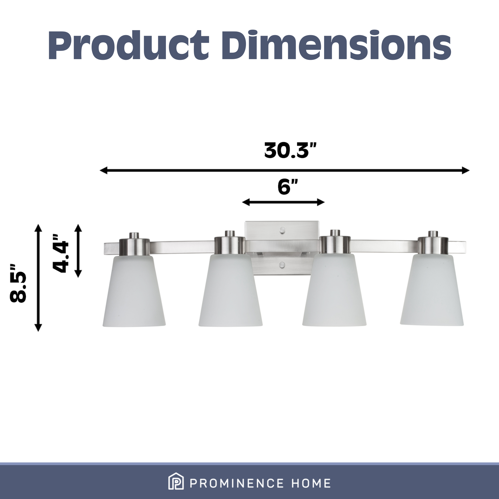 Fairendale 4-Light Vanity Light with Frosted Glass Shade in Brushed Nickel Finish - Perfect for Bathroom, Bedroom, and Dressing Room Lighting