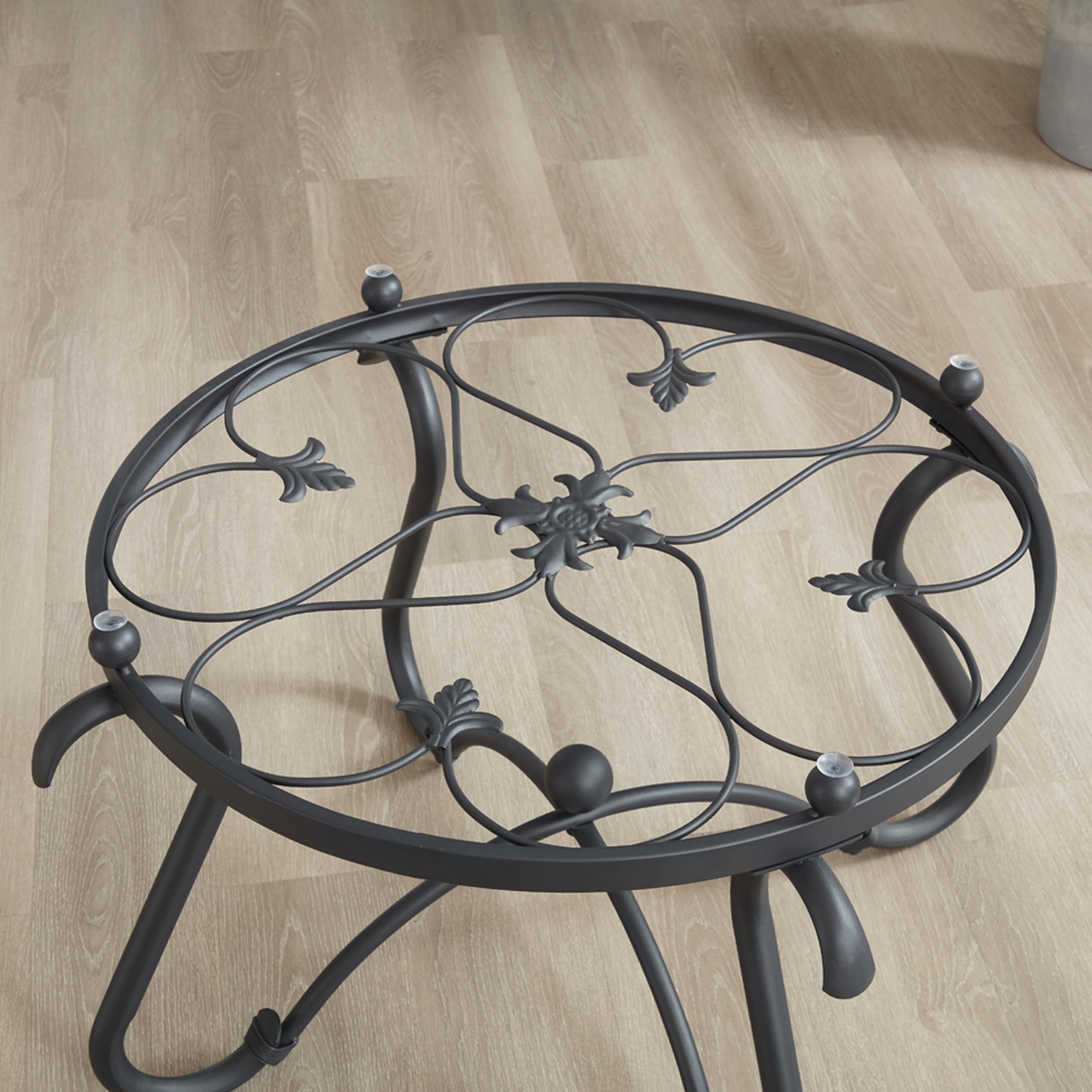 Modern Glass Coffee Table and End Table Set of 2 - Tempered Glass Top with Sturdy Metal Frame - Black Living Room Center & Sofa Side Tables - Perfect for Home Office, Lounge & Small Space Decor