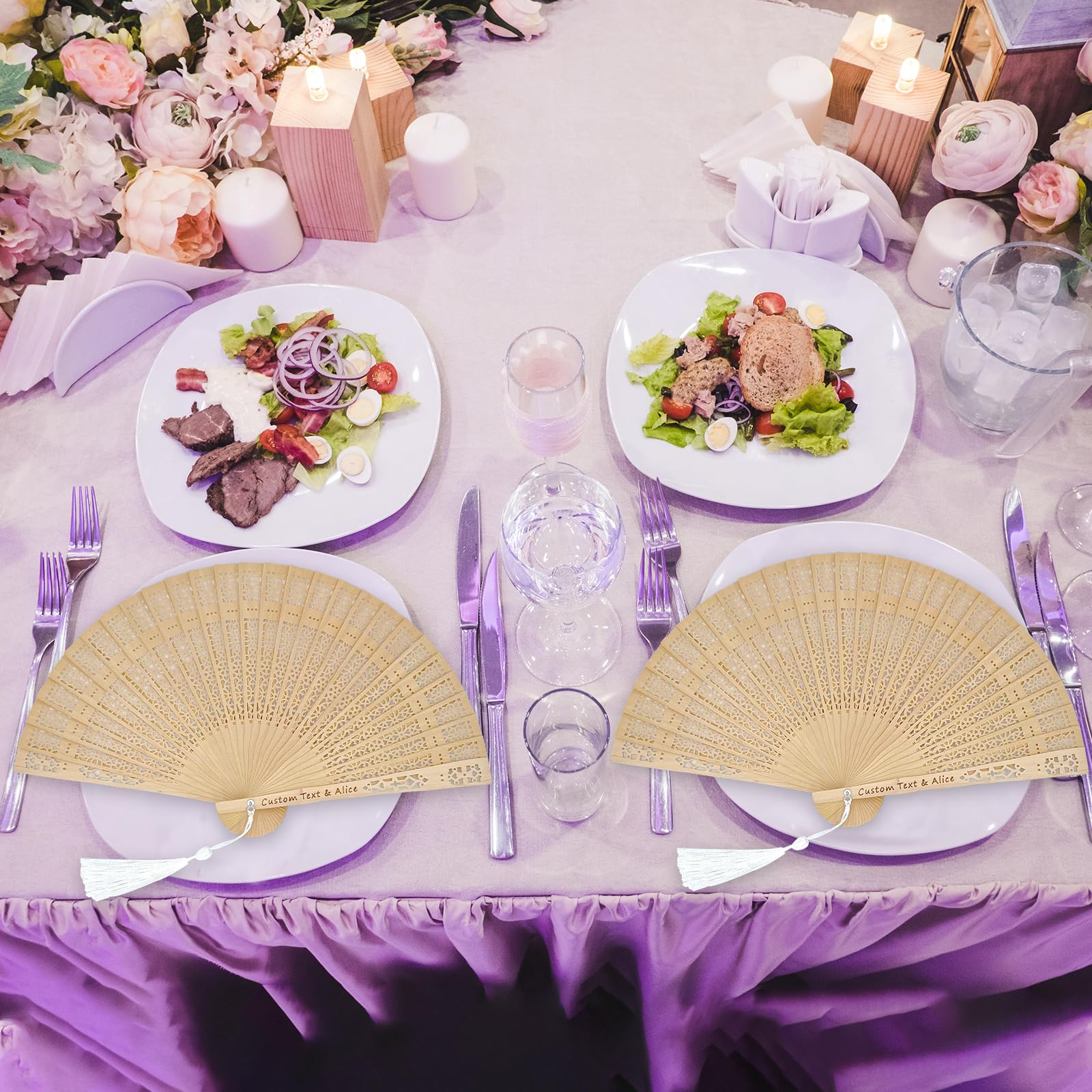 100pcs Personalized Wooden Wedding Fans - Custom Engraved Japanese Folding Fans for Bridal Party, Birthday & Engagement Gifts - Elegant Wedding Favors for Guests - Perfect for Outdoor Ceremonies, Photo Props & Cultural Events