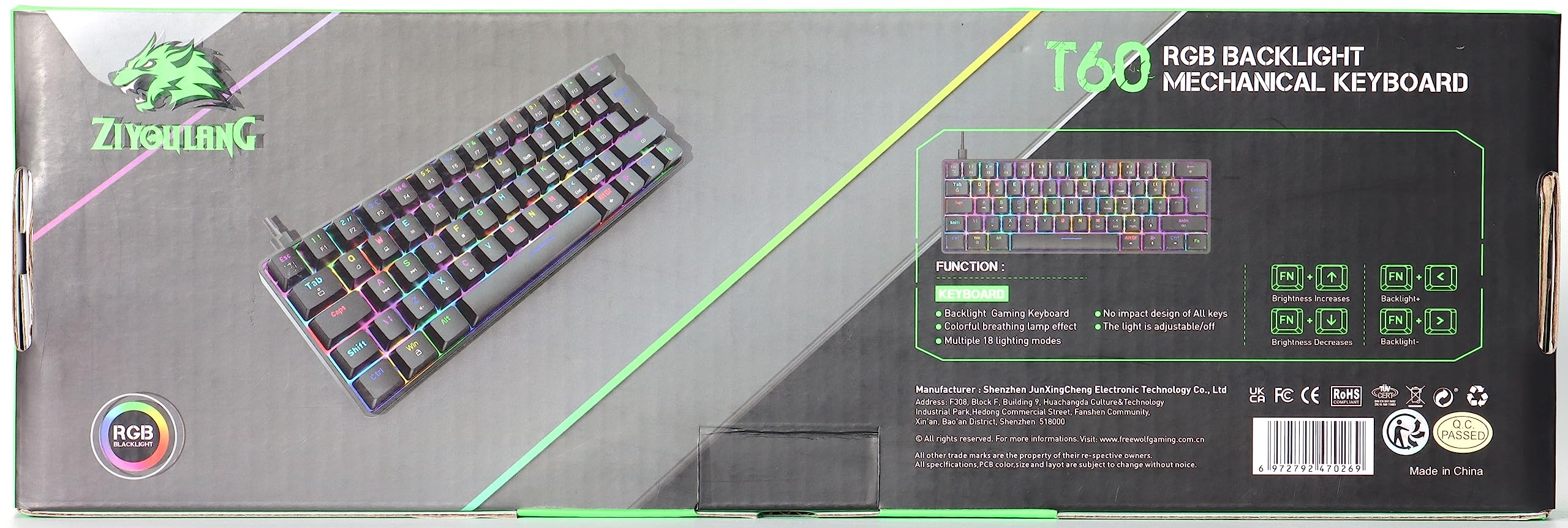 60% Wired Mechanical Gaming Keyboard & RGB Gaming Mouse Set with Blue Switches, UK Layout, 6400 DPI, Includes Mouse Pad - Perfect for PC & Mac Gamers (Black) - Ideal for Esports, Streaming & Office Work