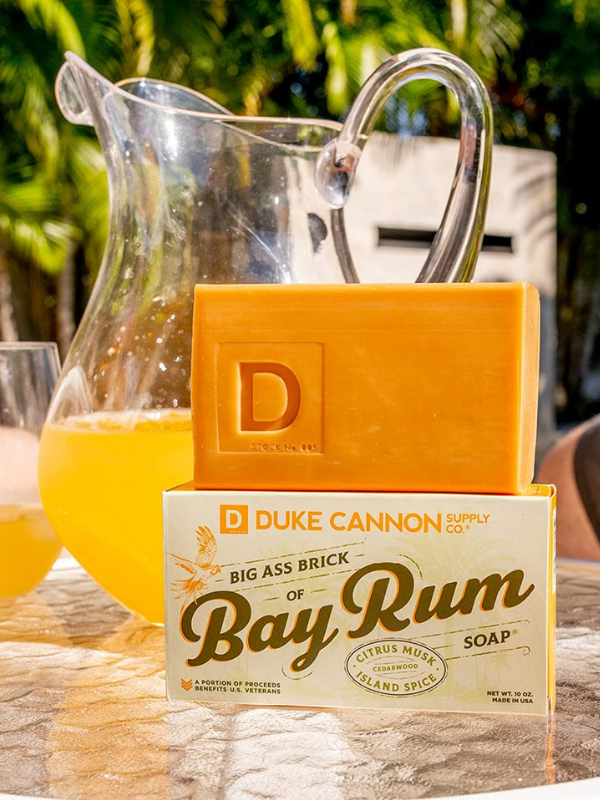 Duke Cannon Bay Rum Scented Big Brick Soap for Men - Long Lasting, Moisturizing Bar Soap for Shaving, Bath & Grooming - Perfect for Travel, Camping & Gym Use