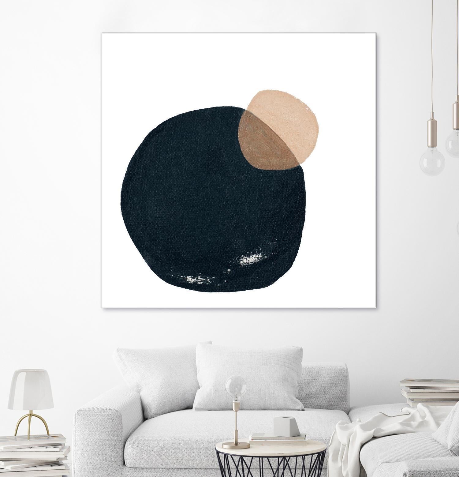 Abstract Circular Wall Art - Modern Geometric Canvas Painting for Home & Office Decor | Perfect for Living Room, Bedroom, or Workspace