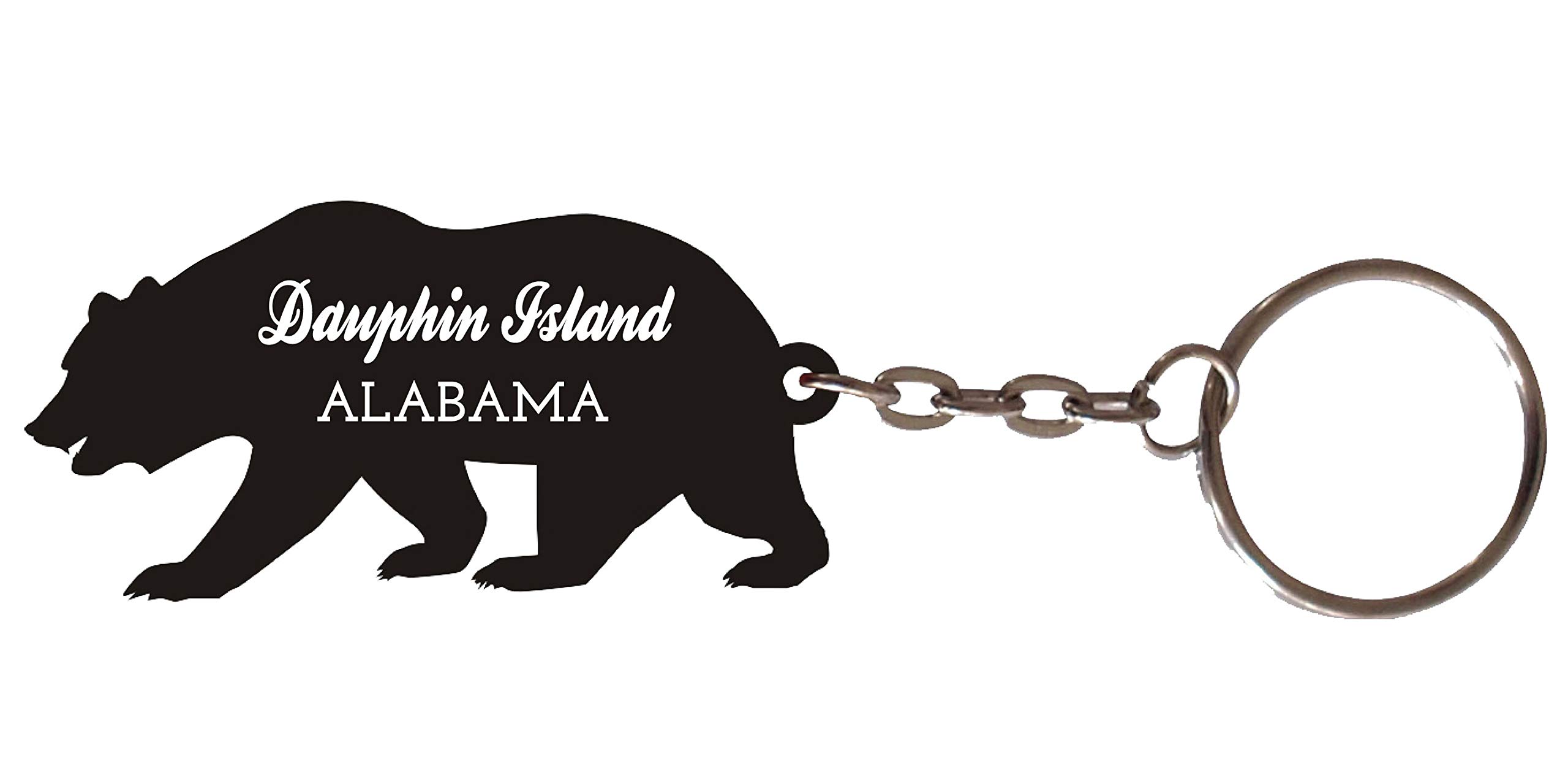 Dauphin Island Alabama Souvenir Metal Bear Keychain - Unique Travel Gift for Key Rings, Backpacks & Gifts - Perfect for Beach Trips, Souvenir Collectors & Alabama Lovers