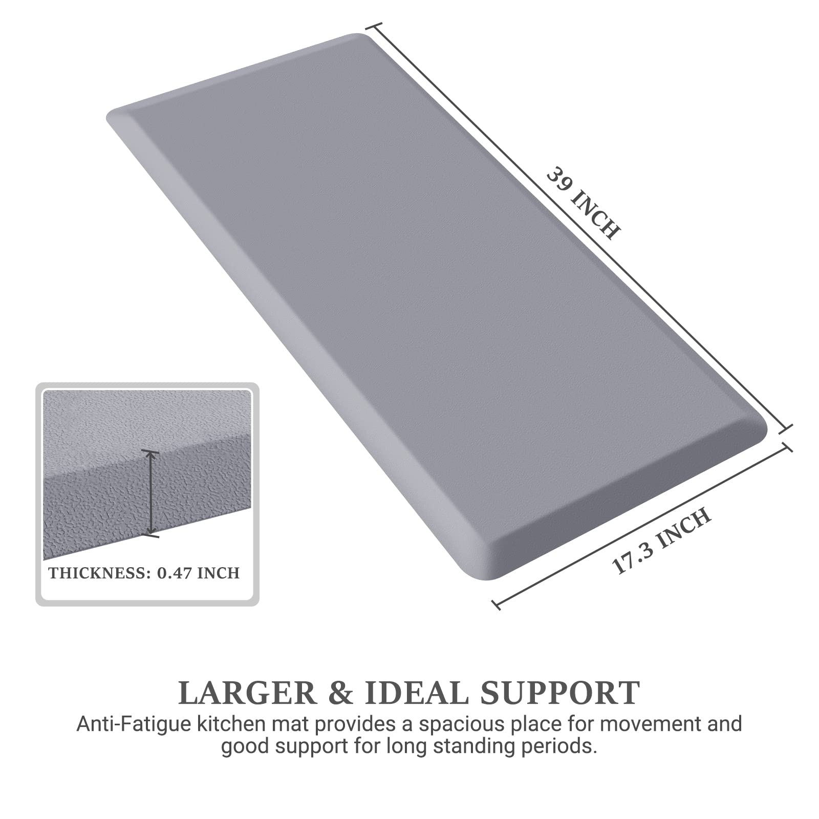 Premium Anti-Fatigue Kitchen Floor Mat - Non-Slip Waterproof Cushioned Rug 17.3