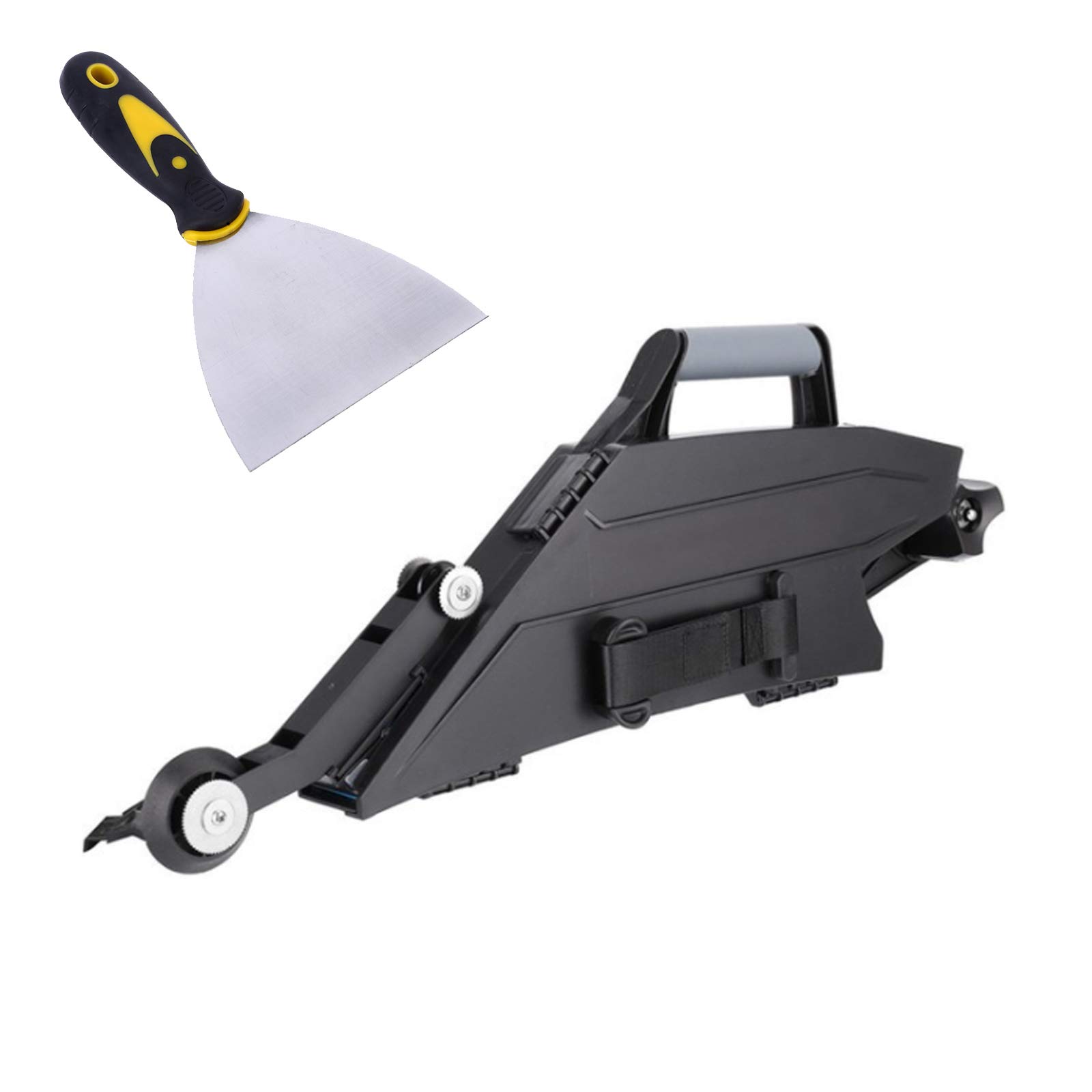Professional Drywall Banjo Taping Tool Kit - Gypsum Board Joint Finishing Set with Reversible Inside Corner Roller Wheel - Dual Right/Left Hand Operation - Perfect for Drywall Repair, Home Renovation & Construction Projects