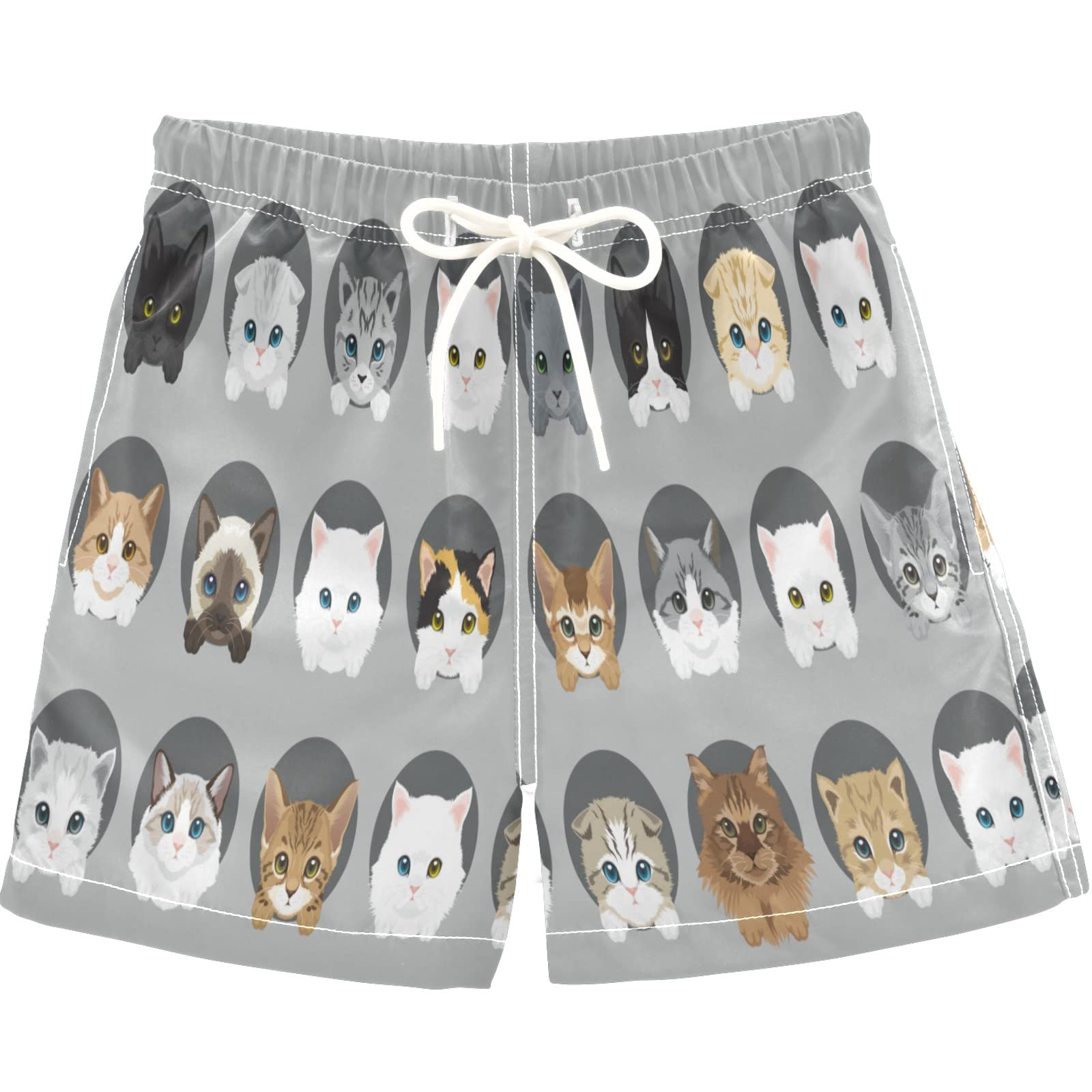 Cute Cat Swim Trunks for Toddler Boys - Beach & Pool Fun
