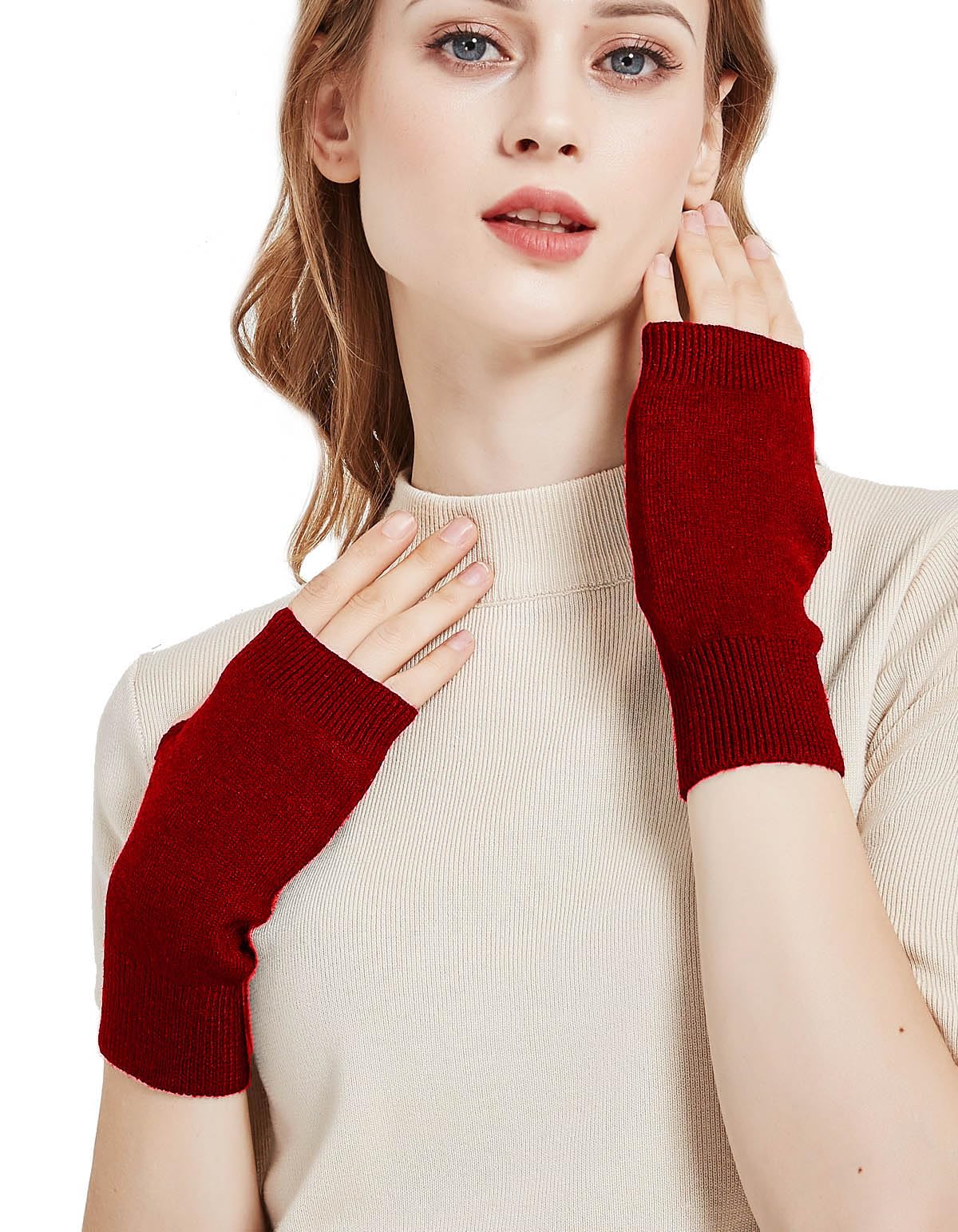 Novawo Wool Blend Fingerless Gloves - Soft Winter Arm Warmers for Typing, Driving & Outdoor Activities - Warm & Flexible Unisex Handwear for Work & Daily Use