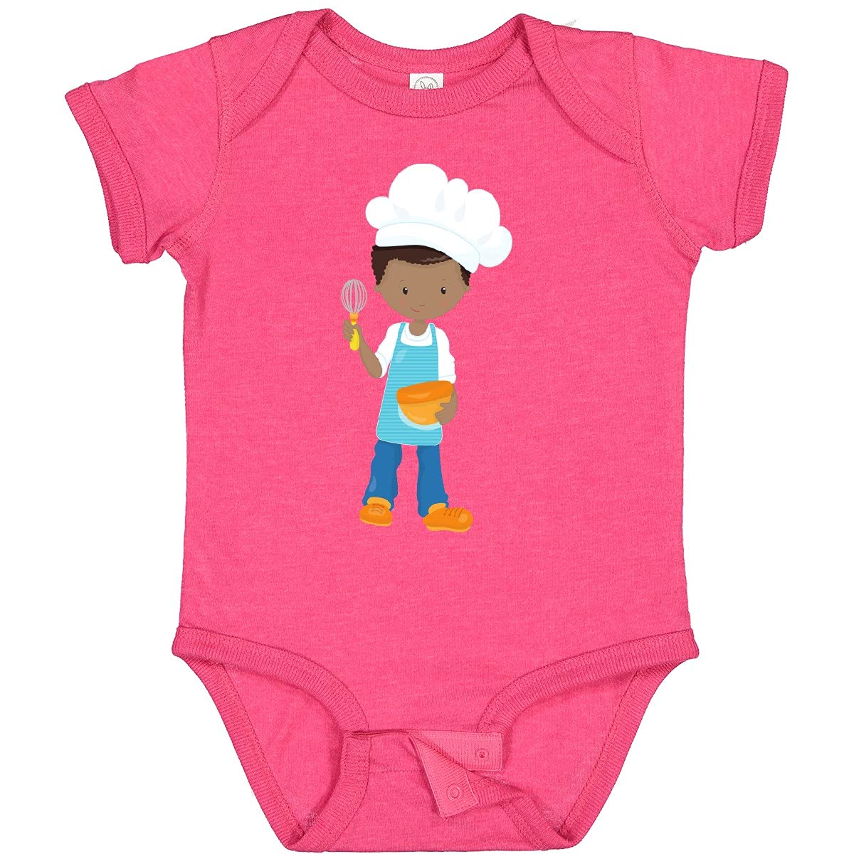 Inktastic African American Boy Baking Baker Pastry Chef Baby Bodysuit - Cute Infant Outfit for Baking Enthusiasts & Future Chefs