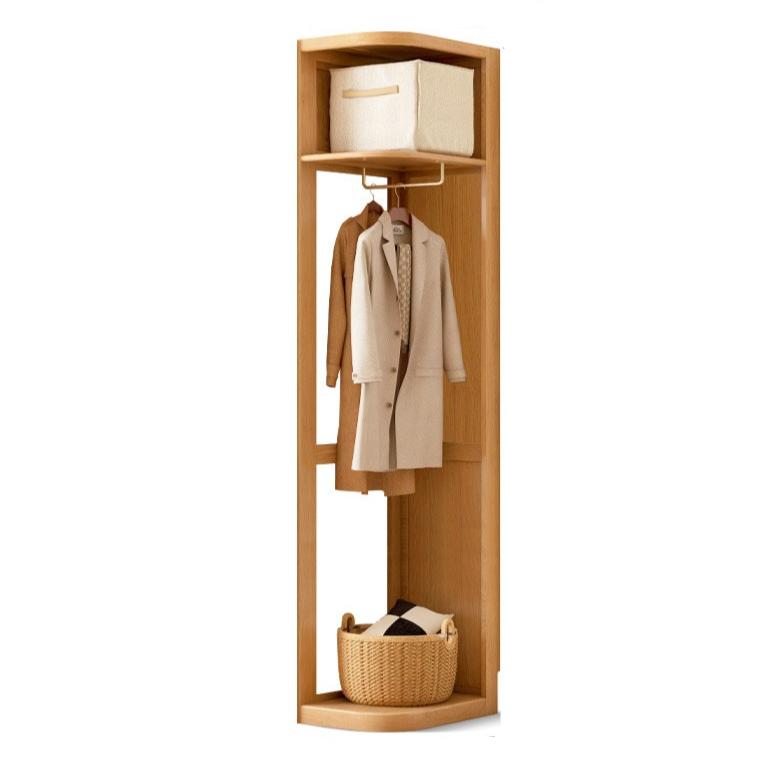 Solid Oak & Cherry Wood Corner Triangle Cabinet - Stylish Wardrobe Storage for Bedroom, Living Room, and Office Organization