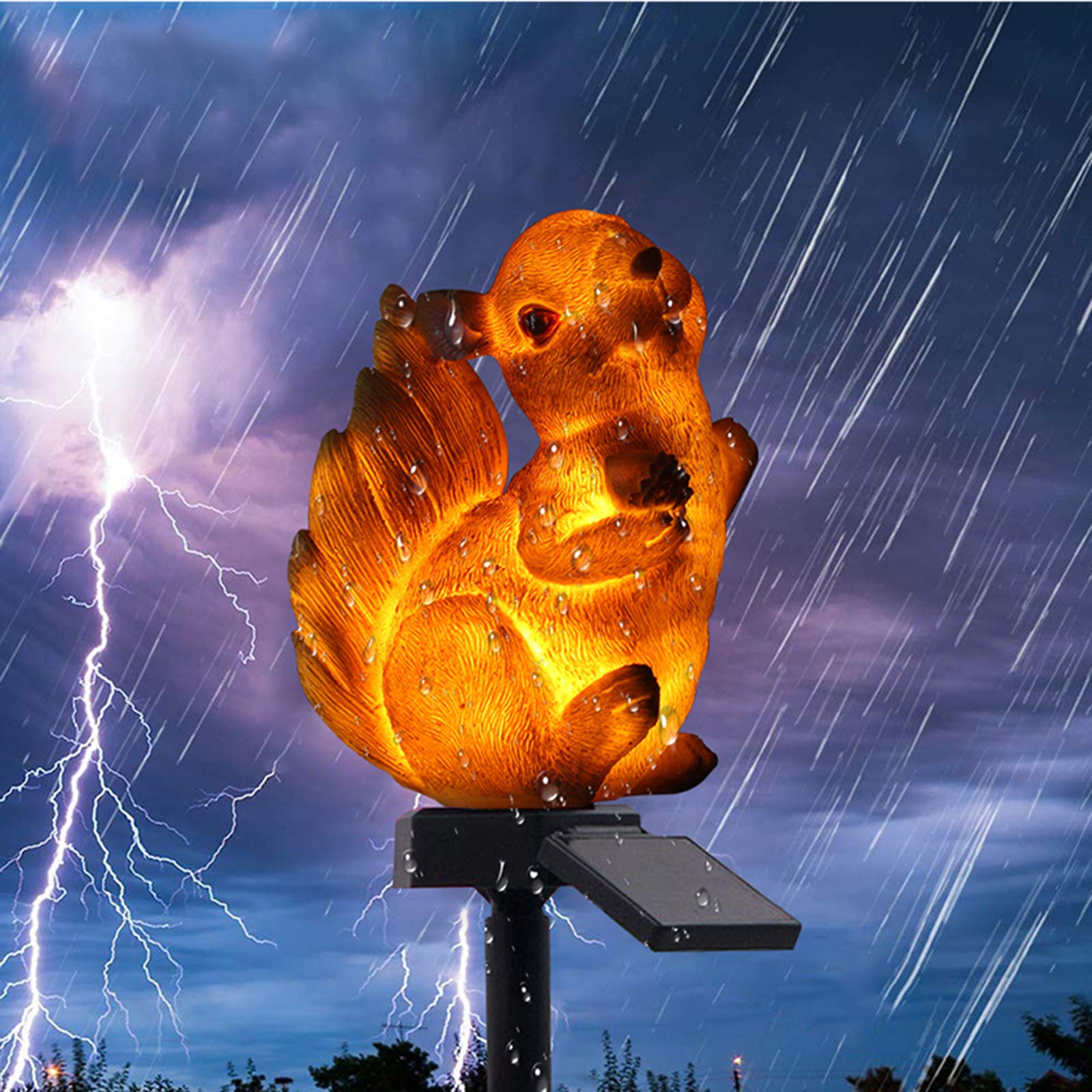 Solar Powered LED Squirrel Garden Lights - Animal Shaped Outdoor Stake Lighting for Walkway, Yard, Lawn & Street Decor | Weatherproof Landscape Lighting for Patio, Pathway & Garden Decorations
