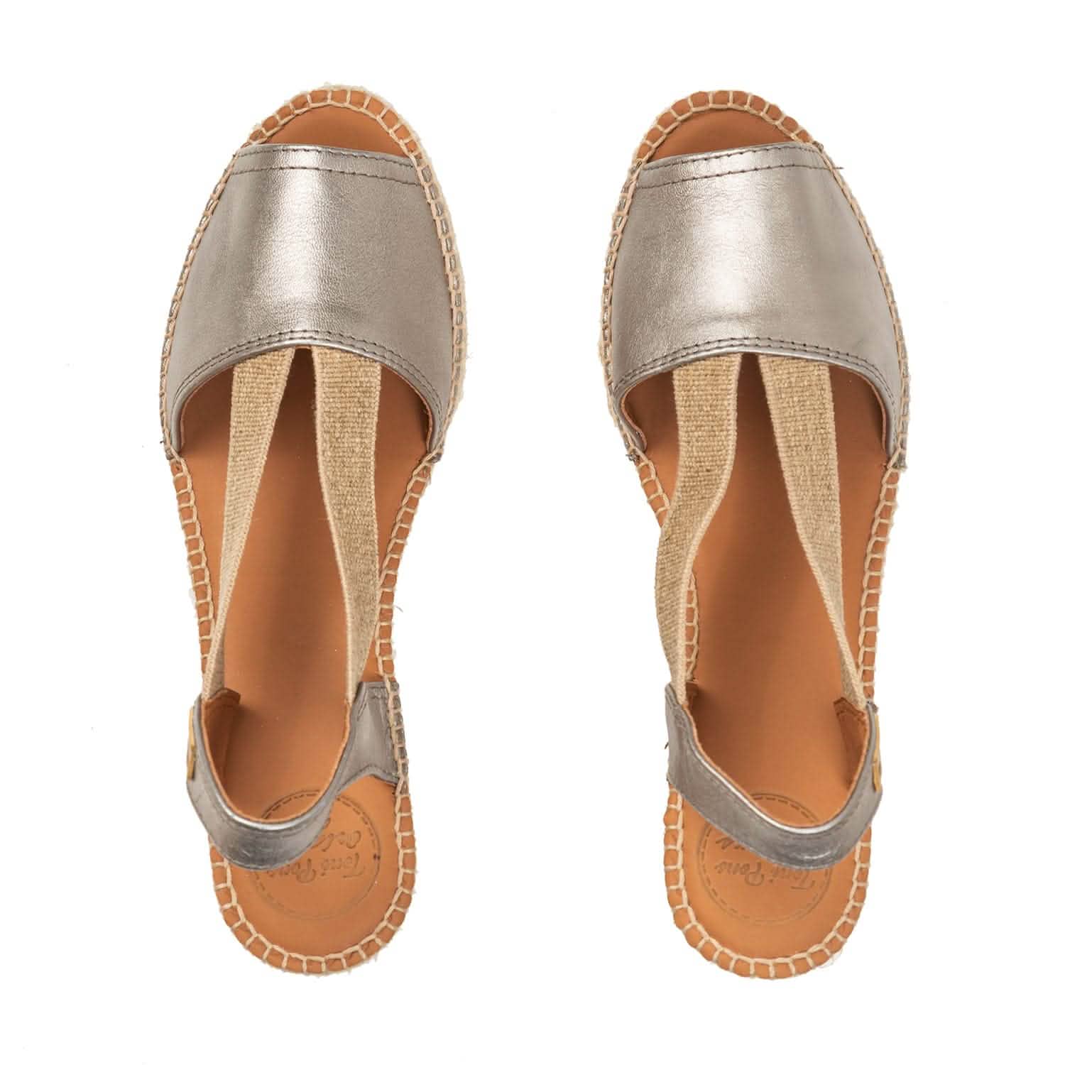 Women's Plain Leather Wedge Espadrilles - Comfortable Summer Sandals for Beach, Vacation & Casual Outings | Teide P Collection