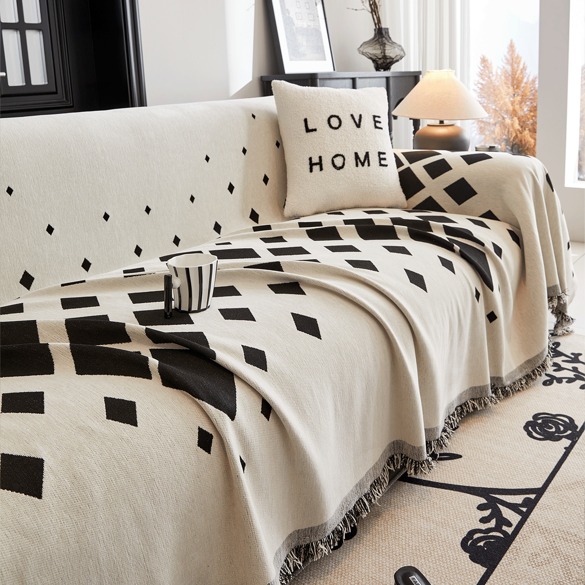 Premium Diamond Delight Sofa Cover - Soft, Stretchable & Washable Couch Protector for Pets, Kids & Everyday Use - Perfect for Living Room, Bedroom & Home Decor