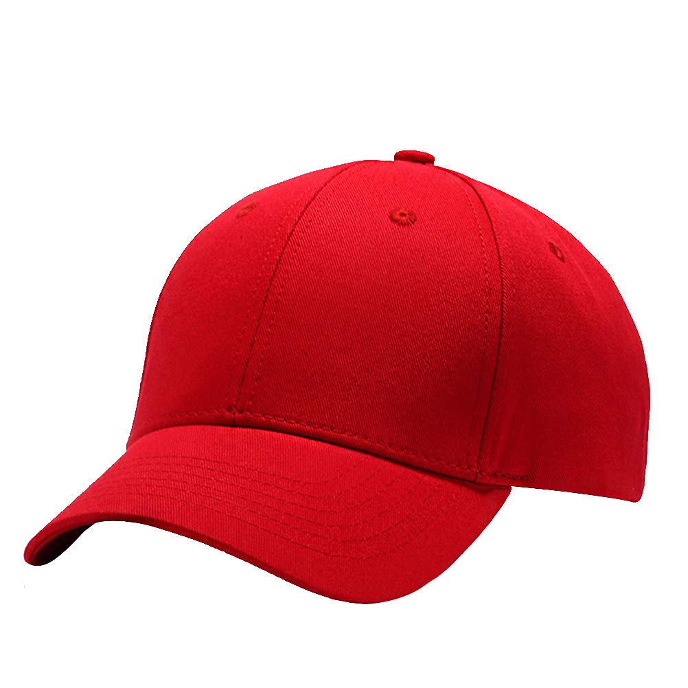 Stylish Summer Baseball Cap - UV Protection Peaked Hat for Outdoor Sports, Travel & Sun Block (Red) - Perfect for Hiking, Running & Beach Activities