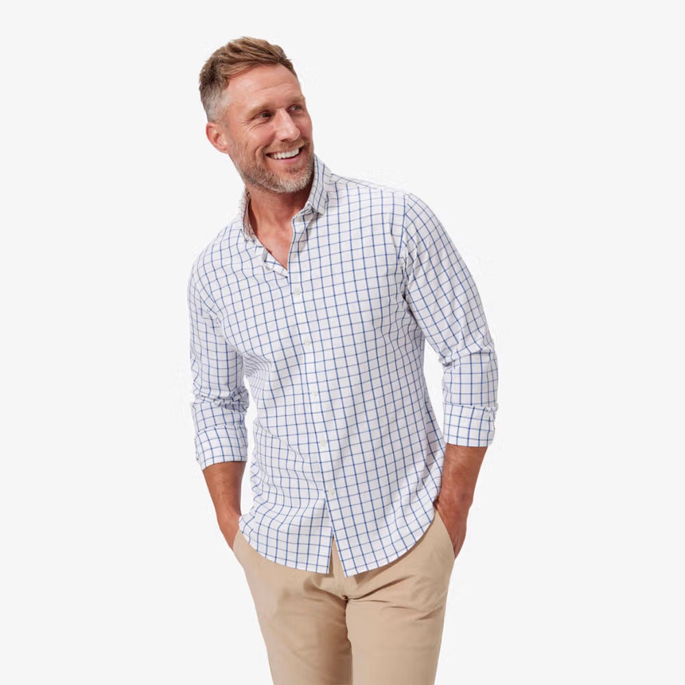 Men's Leeward No Tuck Dress Shirt - Slim Fit Wrinkle-Free Business Casual Shirt for Office & Formal Occasions