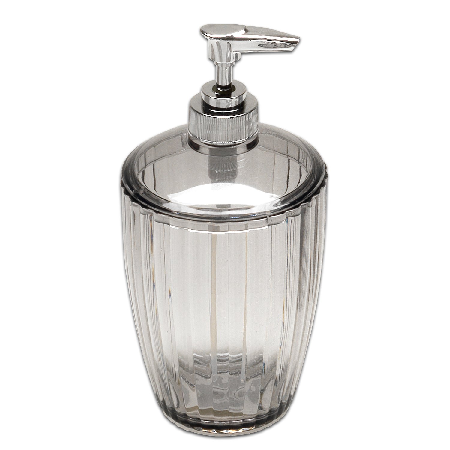 Sweet Home Collection Ribbed Acrylic Bathroom Set - Durable & Scratch Resistant Modern Soap Dispenser & Lotion Pump (Black) - Perfect for Contemporary Bathrooms & Spa Style Decor