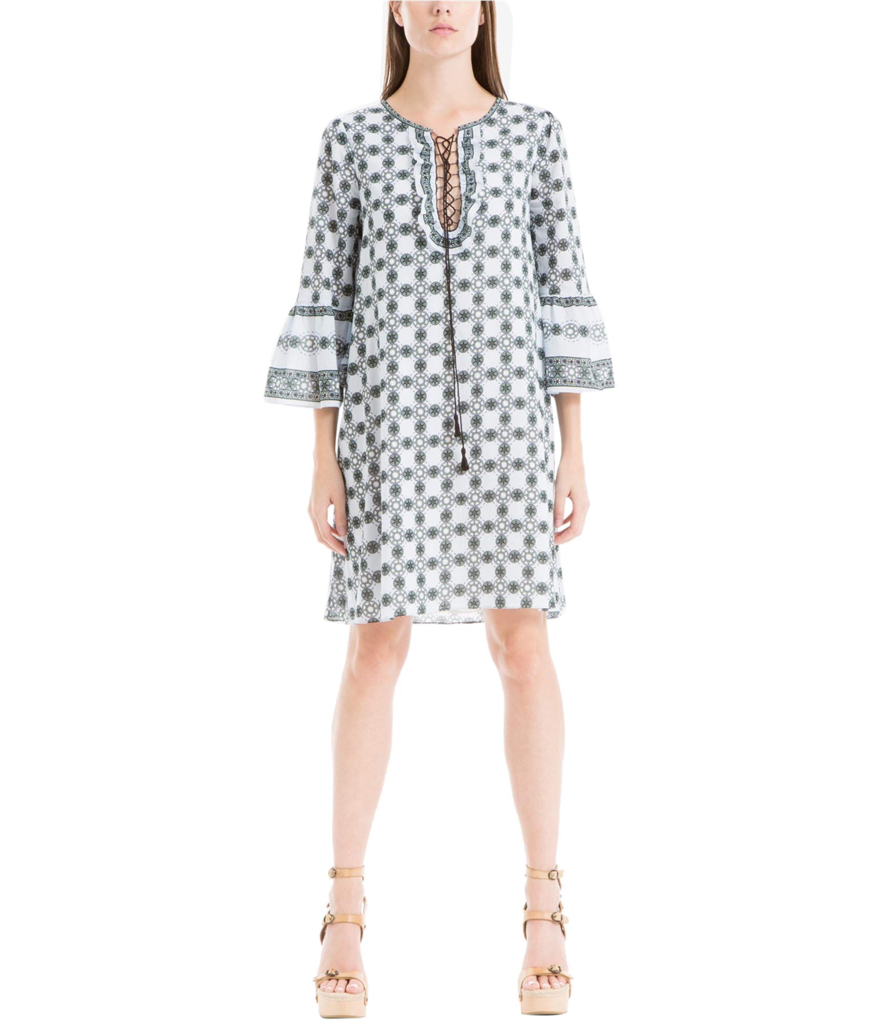 Max Studio London Lace-Up Shift Dress - Elegant Women's Midi Dress for Work, Party & Special Occasions | Flattering Fit & Stylish Design for Everyday Wear