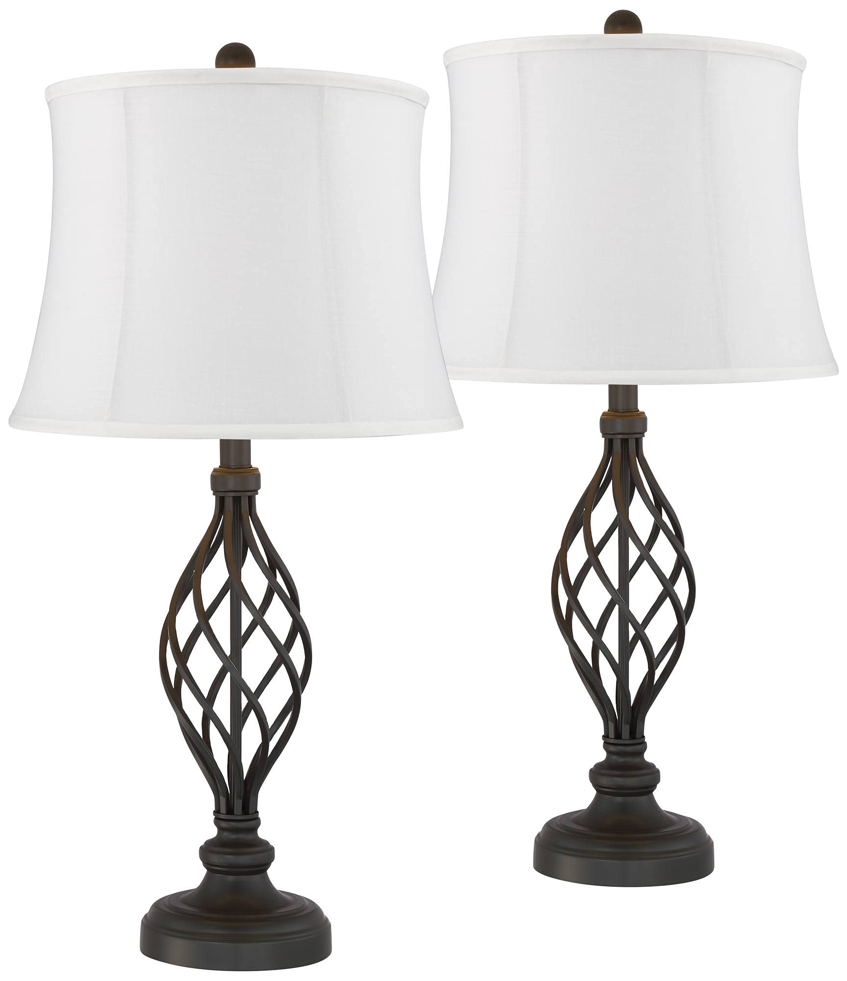 Franklin Iron Works Annie Modern Industrial Table Lamps - Set of 2, 28