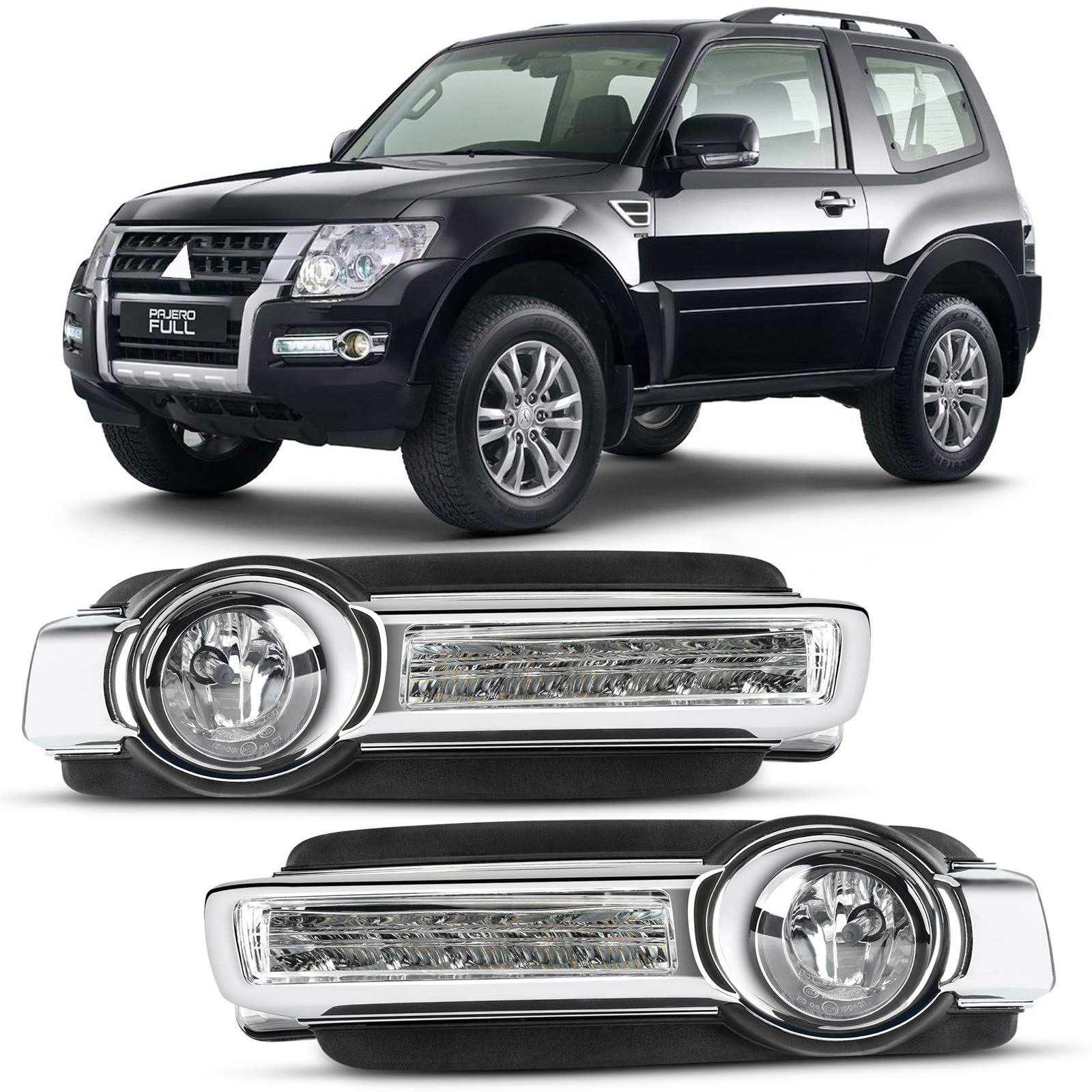 2015-2018 Mitsubishi Pajero/Montero LED Fog Lights & DRL Daytime Running Lights - High Performance Waterproof Headlight for Off-Road Driving & Night Safety