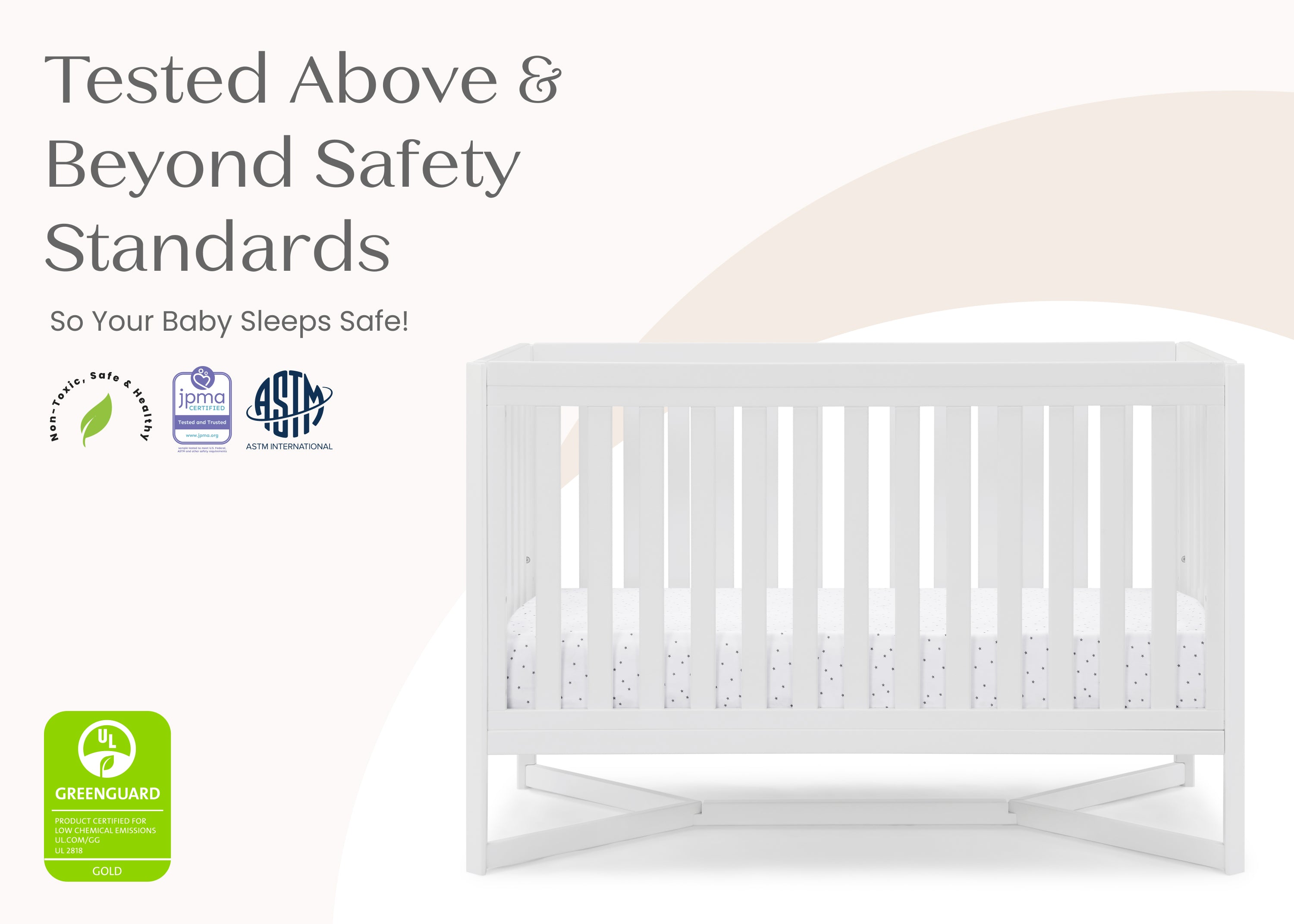 Tribeca 4-in-1 Convertible Baby Crib - White Nursery Furniture for Newborn to Toddler Bed - Perfect for Modern Nursery Rooms & Daycare Centers