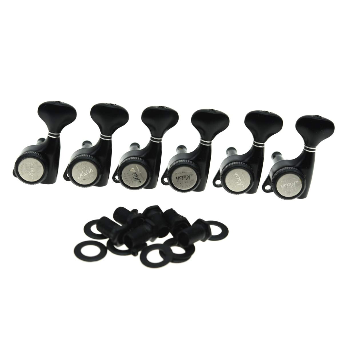 Left Handed 6-Inline Guitar Locking Tuners - Black Locking Machine Tuning Pegs for Left-Handed Strat/Tele & Electric Guitars | Perfect for Smooth Tuning & Enhanced Stability During Performances
