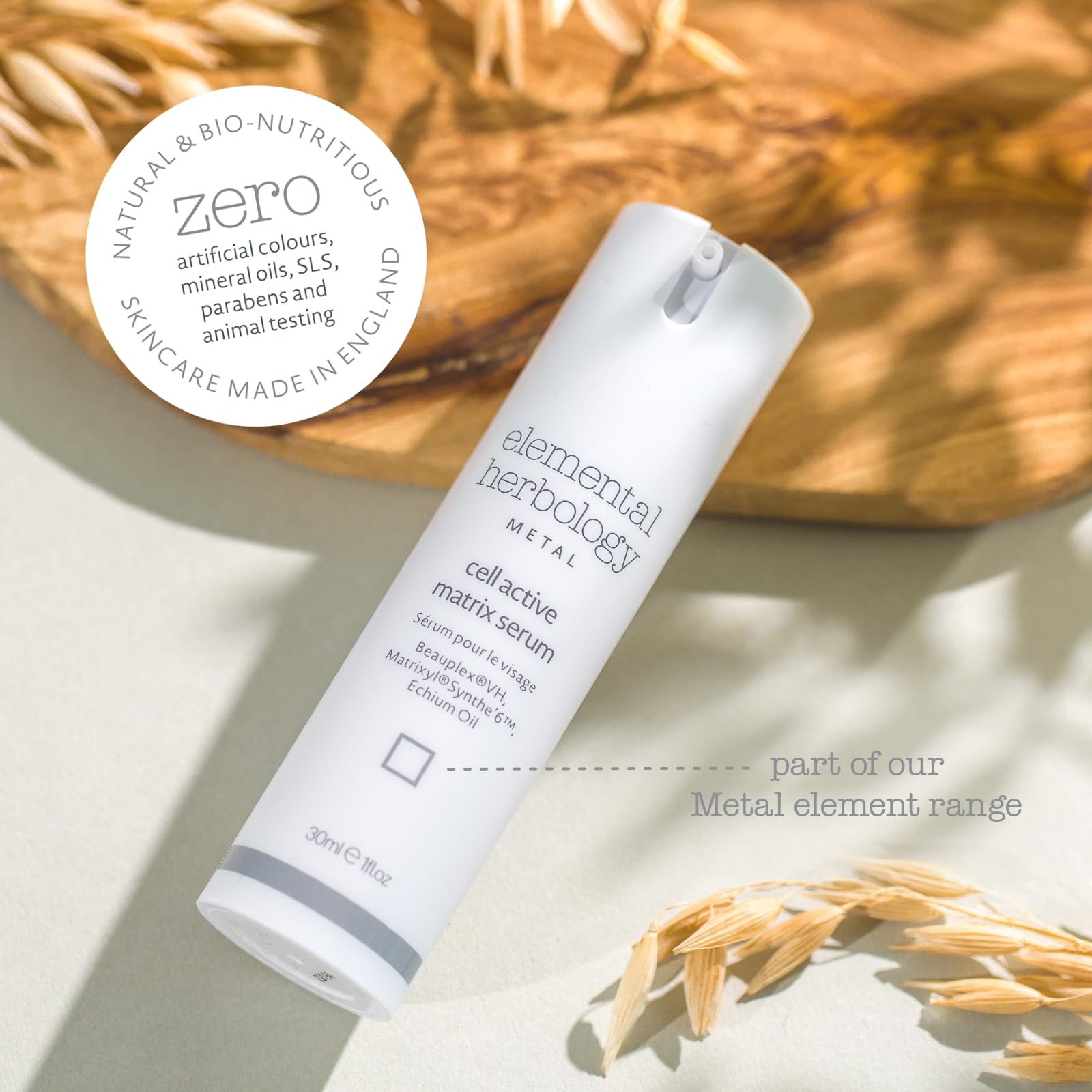 Elemental Herbology Cell Active Matrix Serum - 1 Fl Oz Anti-Aging Face Serum for Wrinkles & Skin Tone | Hydrating Facial Treatment for Daily Skincare Routine & Nighttime Use