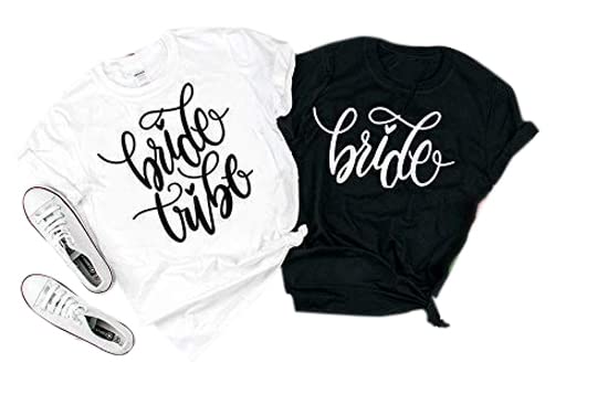 Bride or Bride Tribe Matching T-Shirts - Perfect for Bachelorette Parties, Bridal Showers & Wedding Events
