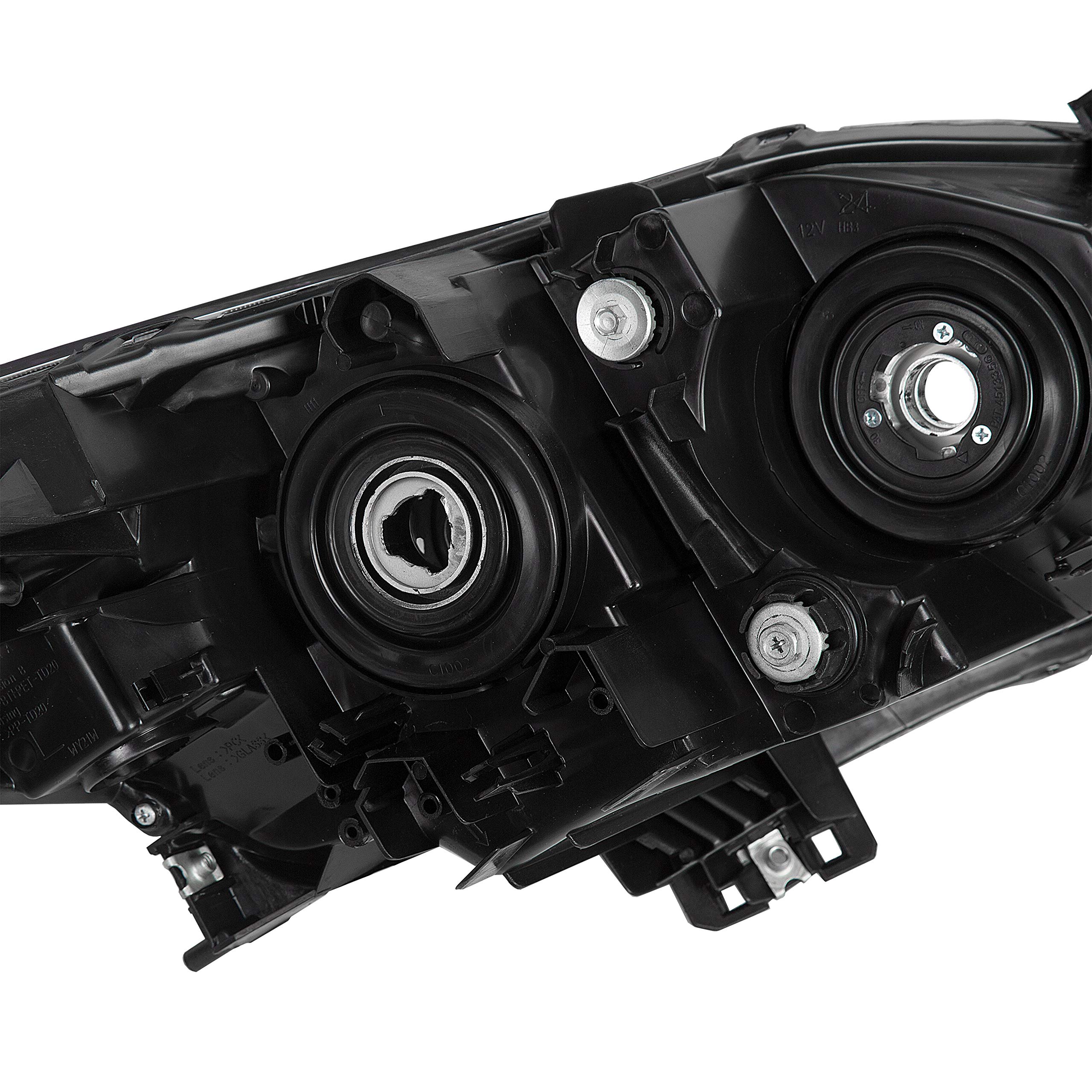 ECOTRIC Replacement Headlight Assembly for 2010-2013 Mazda 3 - Compatible with MA2518130 & MA2519130 - Direct Fit Front Lamp & Corner Projector (Excludes HID Models) - Perfect for Night Driving & Road Safety