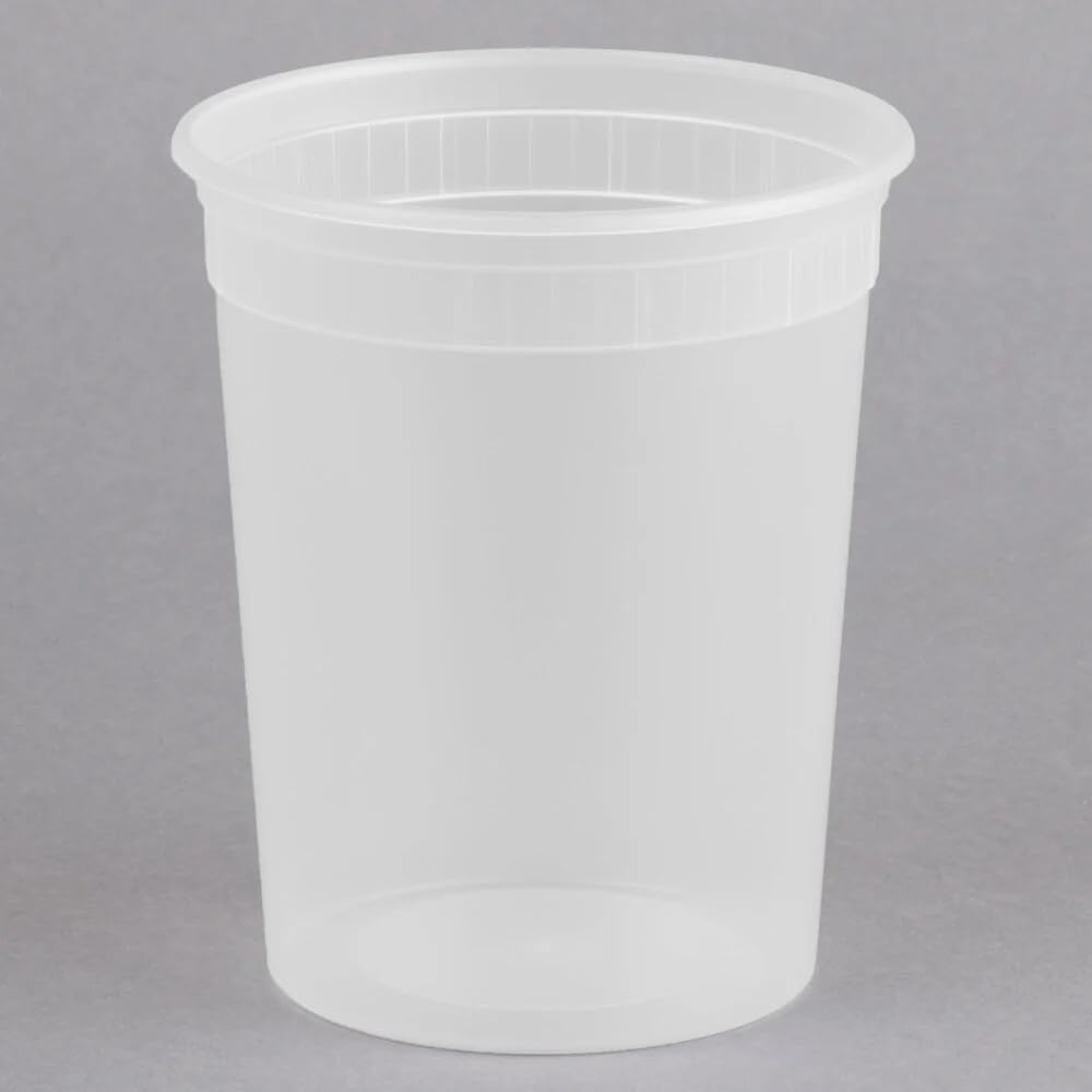 24-Piece Food Storage Containers Set - 32 oz BPA-Free Plastic Deli Containers with Lids | Stackable, Leakproof & Microwave/Dishwasher/Freezer Safe | Perfect for Meal Prep, Soup, Slime & Leftovers Storage