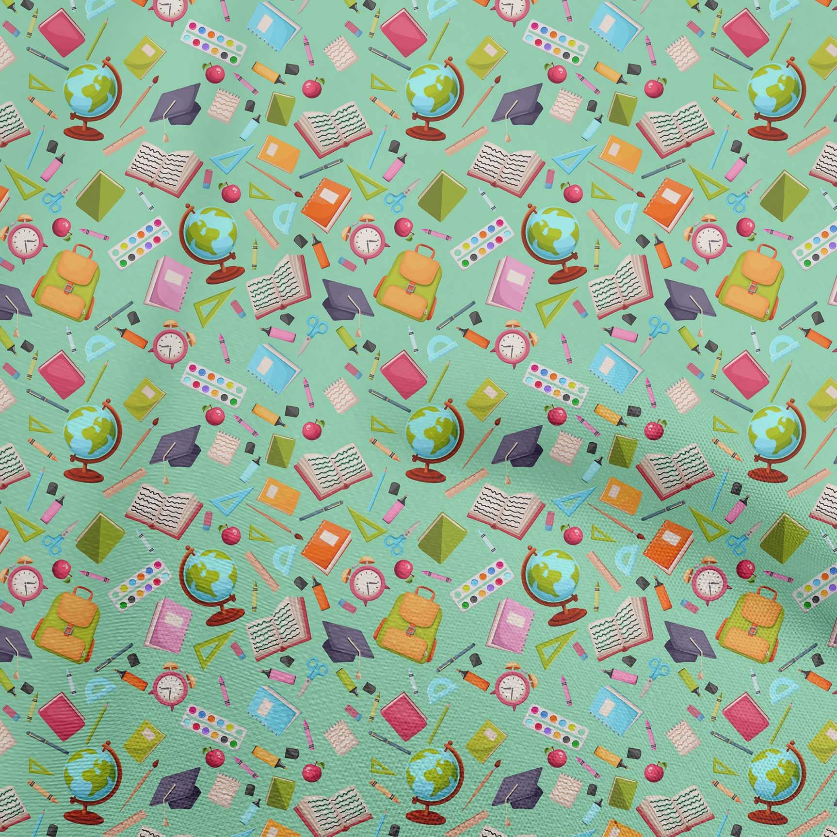 oneOone Silk Tabby Sea Green Fabric - 42 Inch Wide Printed DIY Sewing Material for Kids Clothing & Crafts | Perfect for Dresses, Quilting & Home Decor Projects