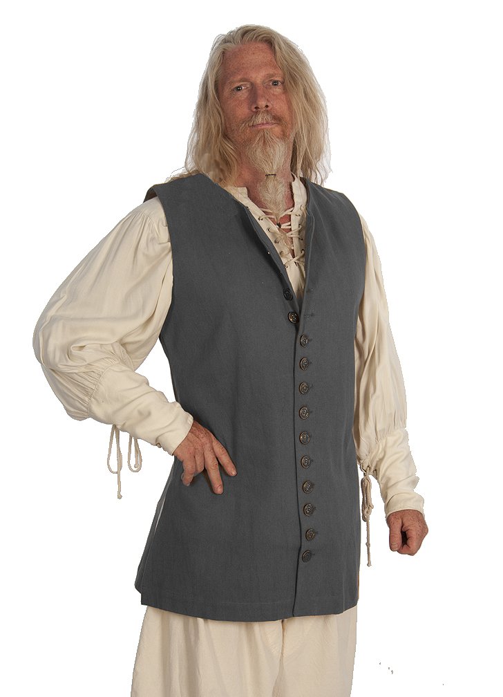 1720 Pirate Vest for Men - Premium Costume Vest for Renaissance Fairs, Halloween & Cosplay - Historical Pirate Clothing for LARP & Theater