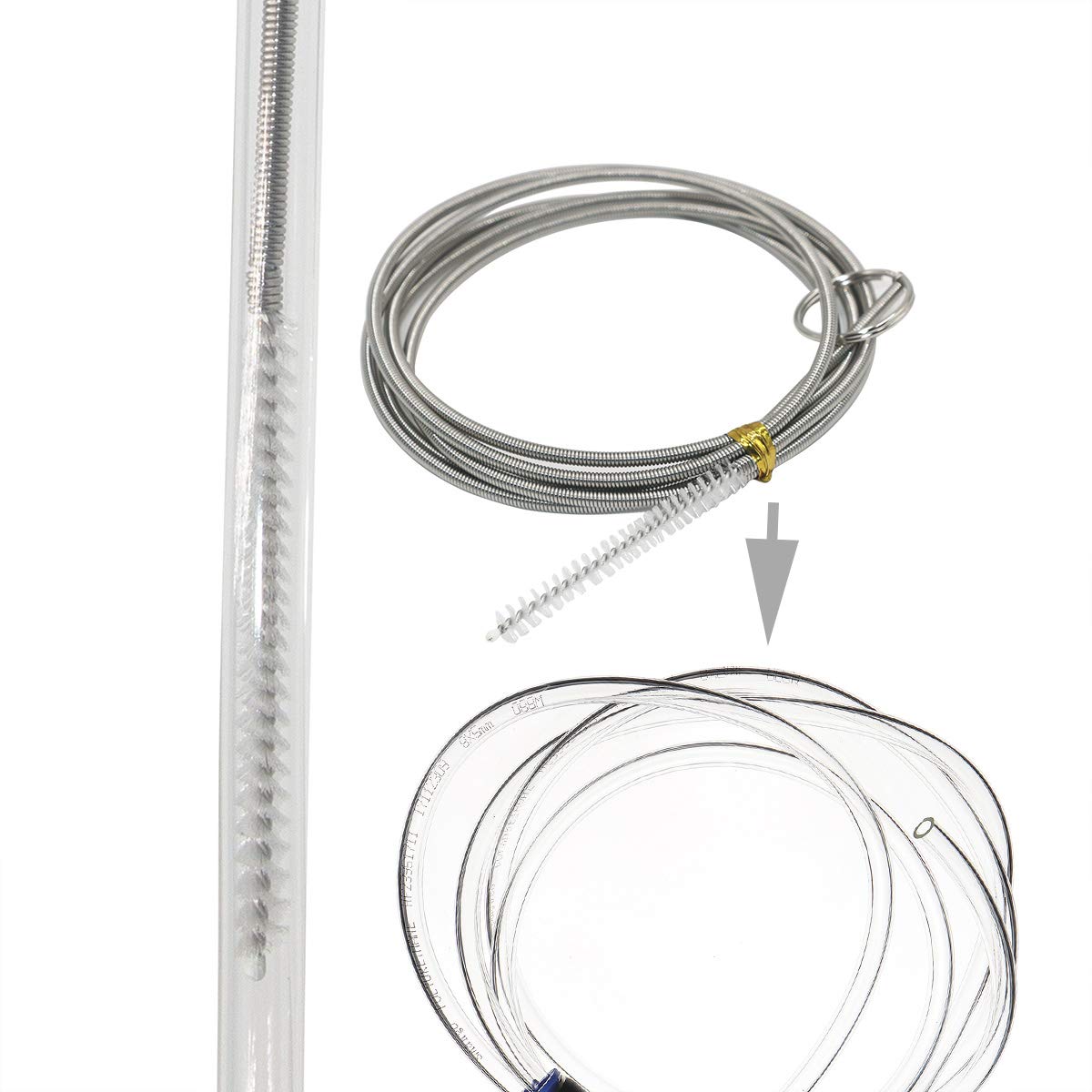 Stainless Steel Cleaning Brush for Aquarium, Pipe & Hose - Long & Short