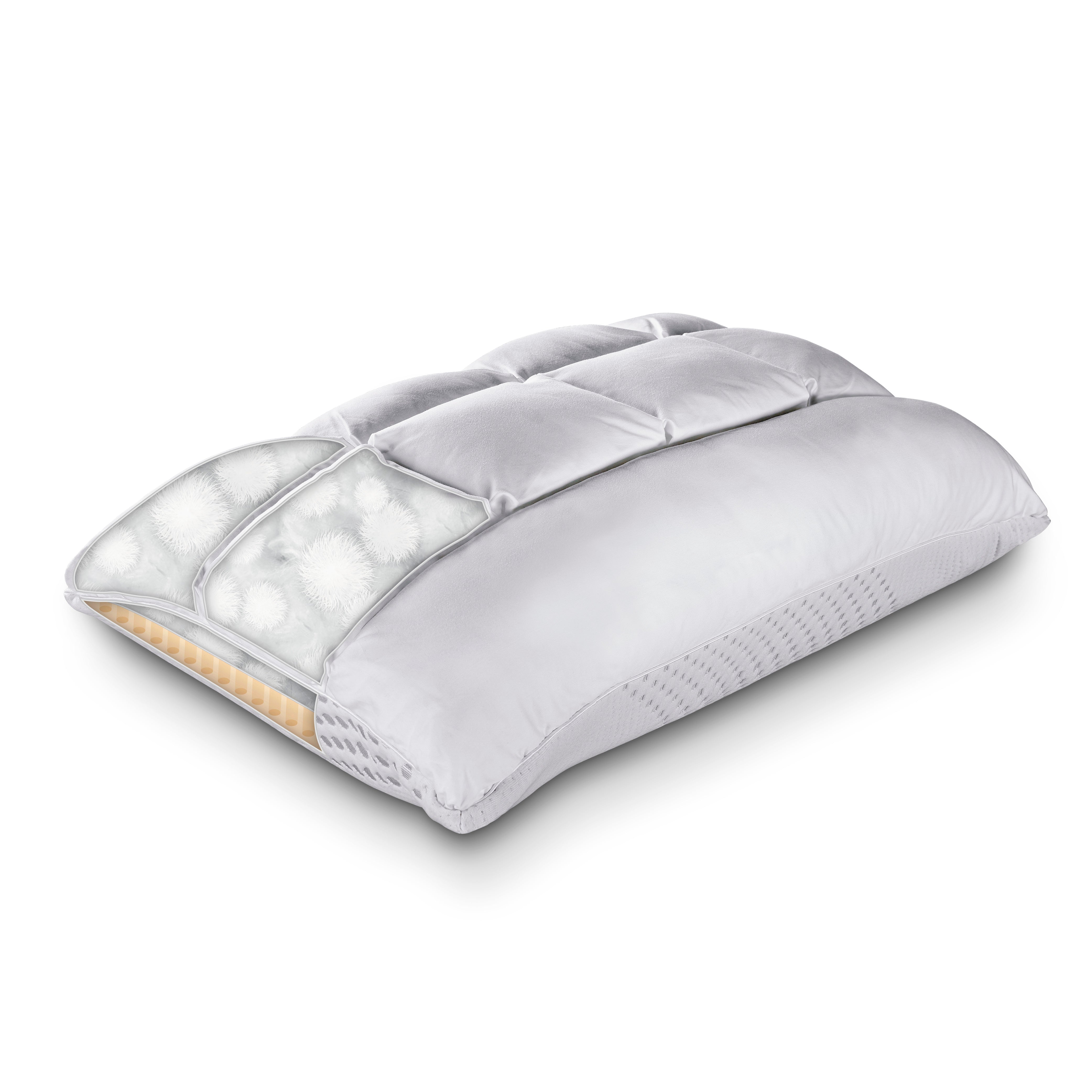 PureCare SoftCell Select Pillow - Adjustable Hypoallergenic Pillow with Antibacterial Protection for Side, Back & Stomach Sleepers - Perfect for Home, Travel & Hotel Use