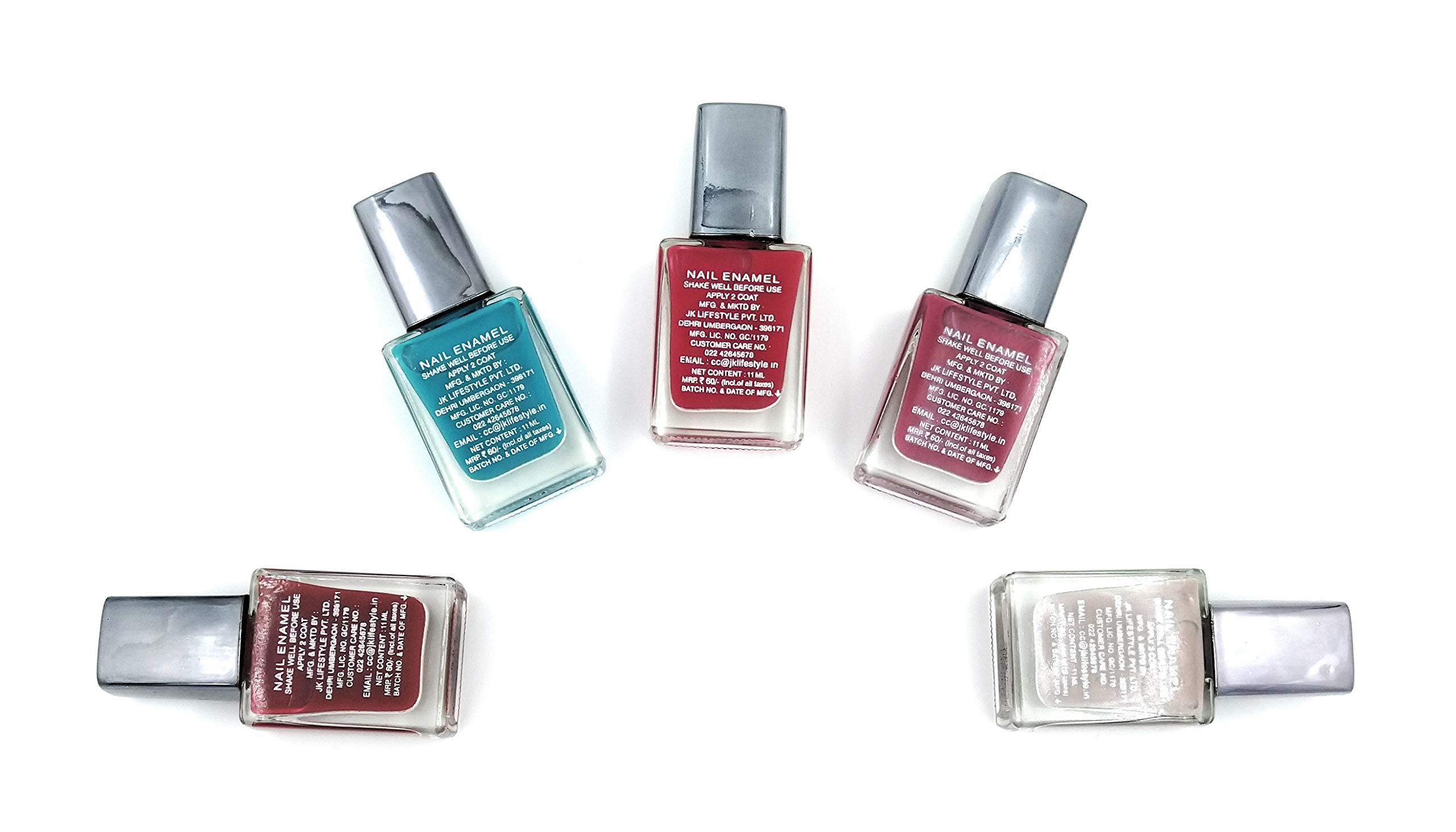Premium JUICE Nail Polish Set - 4+1 Pack Egyptian Blue Long Lasting Vegan Nail Enamel for Salon Quality Manicures | Perfect for Parties, Weddings & Everyday Wear