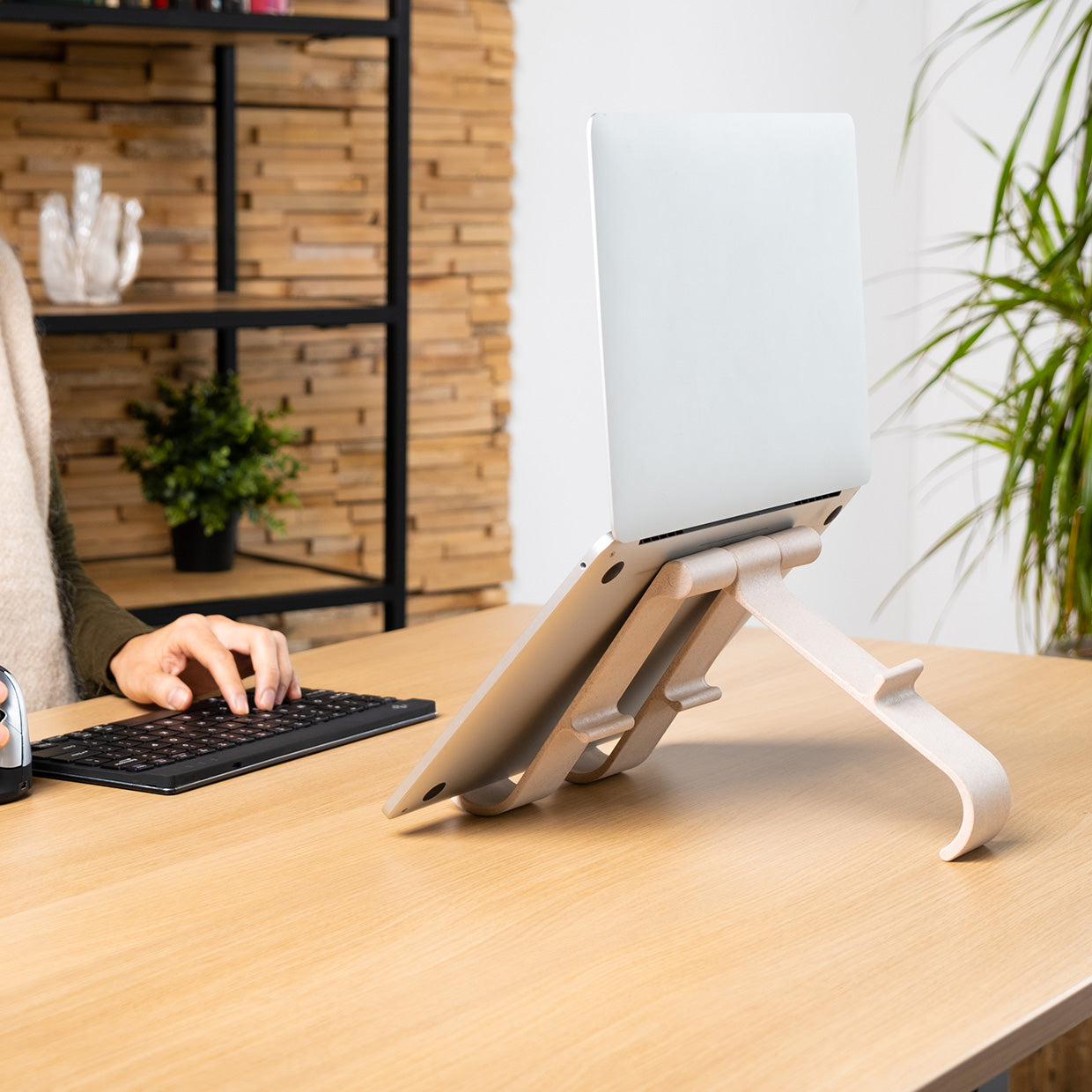 R Go Treepod Adjustable Laptop and Tablet Stand - Portable Ergonomic Holder for Desk, Bed, Couch - Perfect for Work, Study, and Entertainment