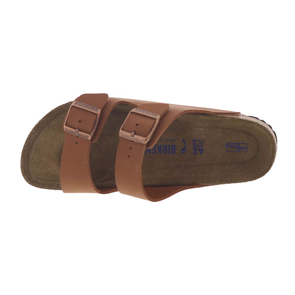 Birkenstock Arizona Birko-Flor Soft Footbed Sandals - Unisex Adult Mules in Brown (UK Men 8 / UK Women 9) - Comfortable Slip-On Shoes for Casual Wear, Beach & Summer Outfits