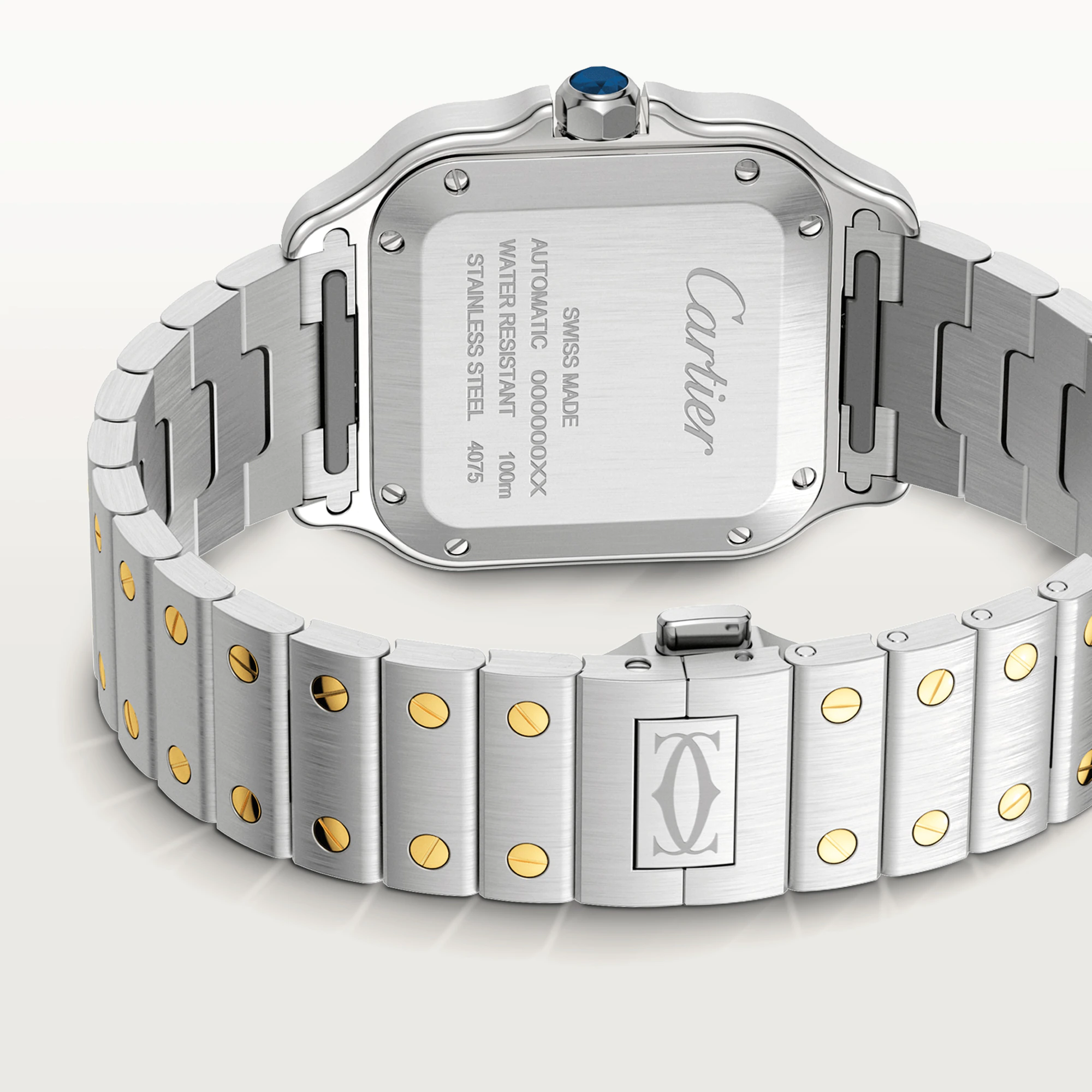Cartier Santos Stainless Steel & Yellow Gold Diamond Unisex Watch - Luxury Dress & Business Timepiece for Men & Women
