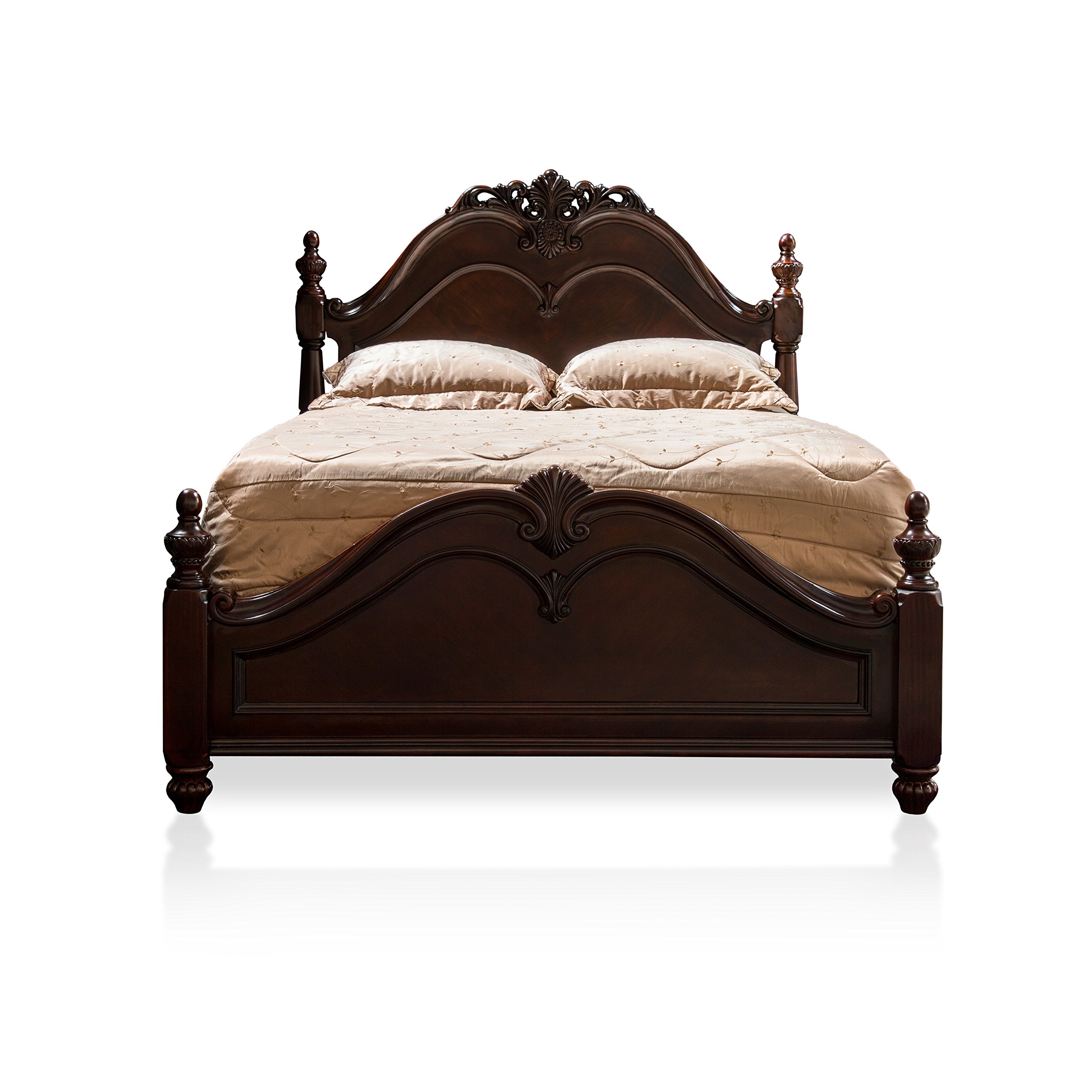 Epperson 3-Piece English Style California King Bedroom Set with 2 Nightstands - Cherry Wood Finish - Box Spring Required - Perfect for Master Bedrooms & Guest Rooms