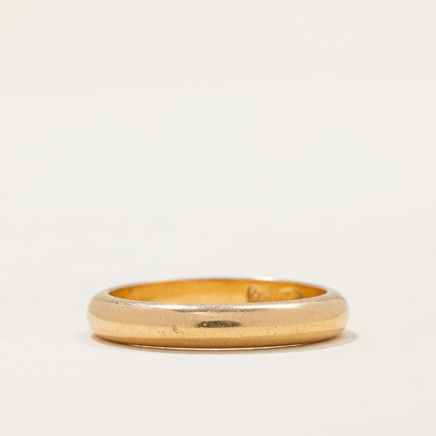 Vintage Italian 18k Yellow Gold Wedding Band Ring for Women - 3.40mm Wide, Size 6.75 - Perfect for Engagement, Anniversary, and Bridal Jewelry Gifts