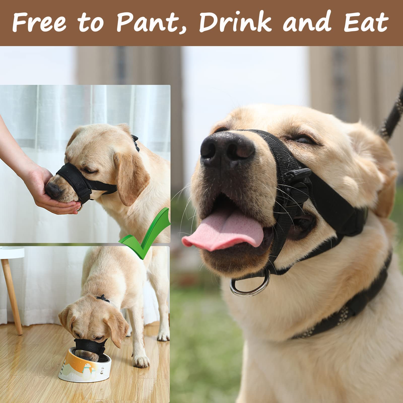 Soft Padded Adjustable Dog Muzzle for Small, Medium & Large Dogs - Anti Biting, Barking & Chewing - Comfortable Pet Training Solution for Walks, Grooming & Vet Visits