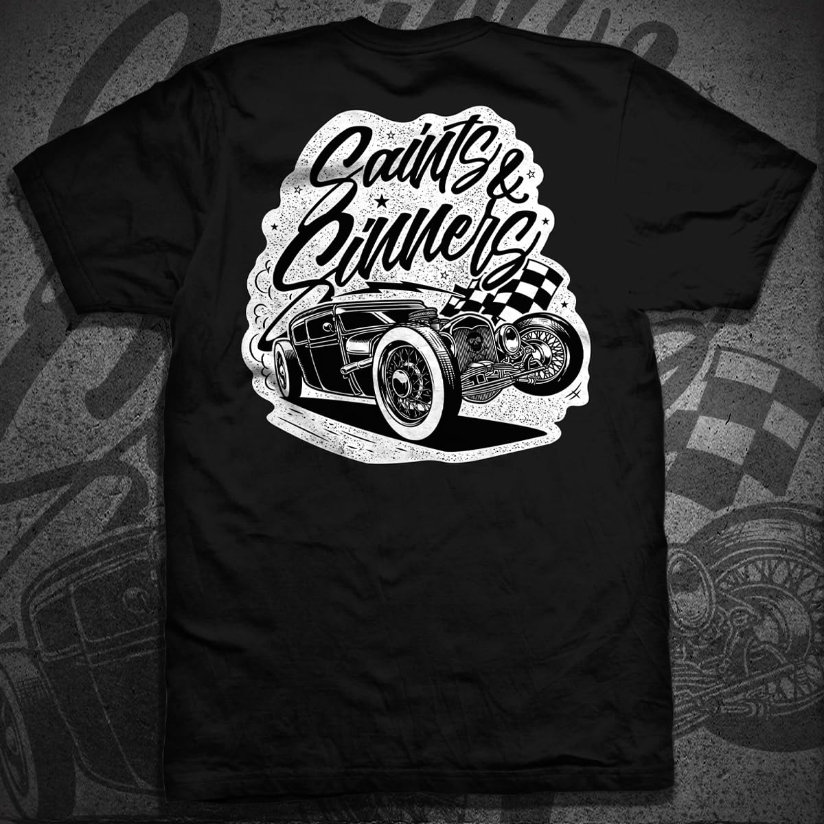 RED DEVIL CLOTHING Men's Racer T-Shirt - Black | Slim Fit Performance Shirt for Motorcycle Riding & Streetwear Fashion