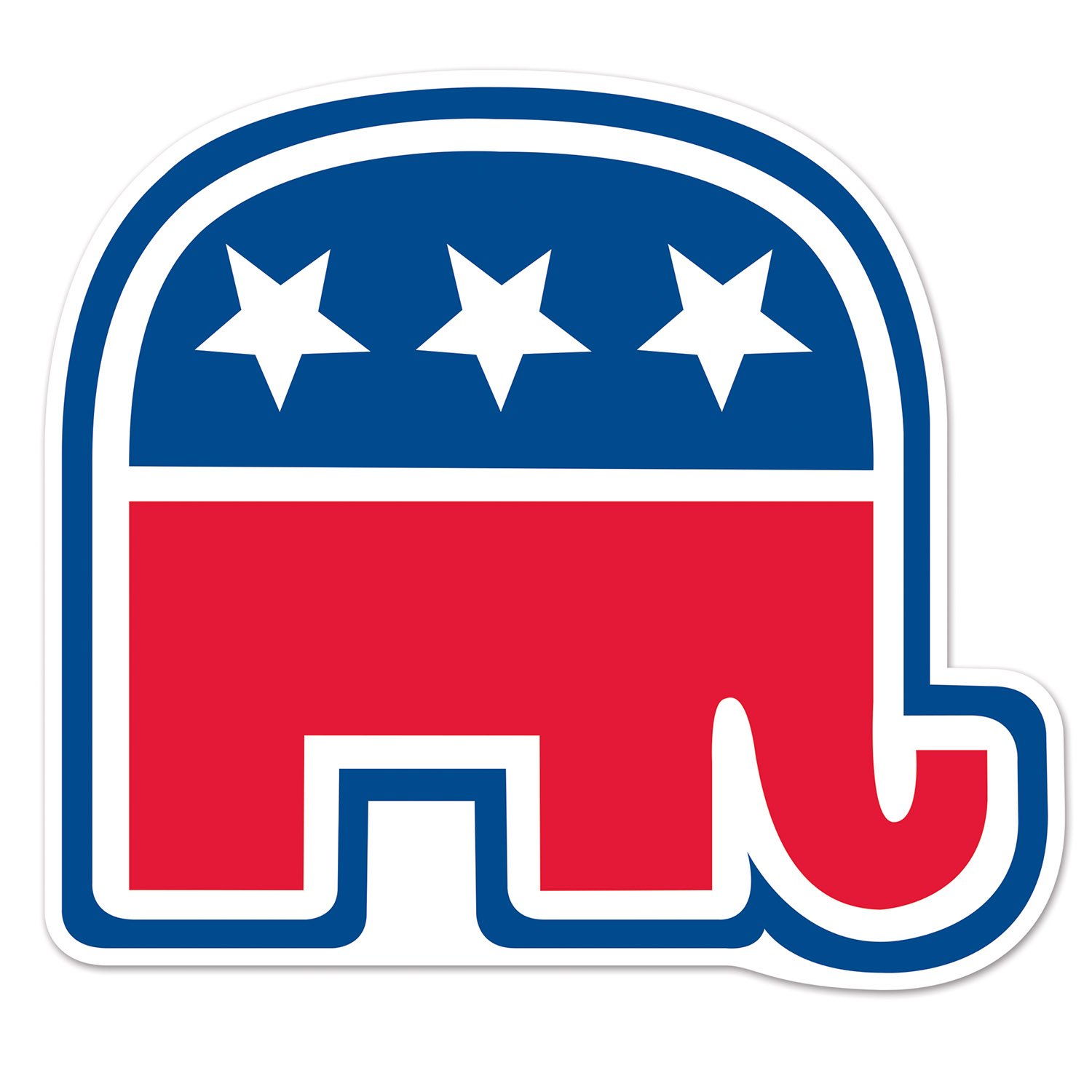 Beistle Republican Party Patriotic Cutout Decorations - 10.5 Inch Red White Blue Political Party Decor for Election Campaigns, Rallies & Home Decor (Pack of 1)