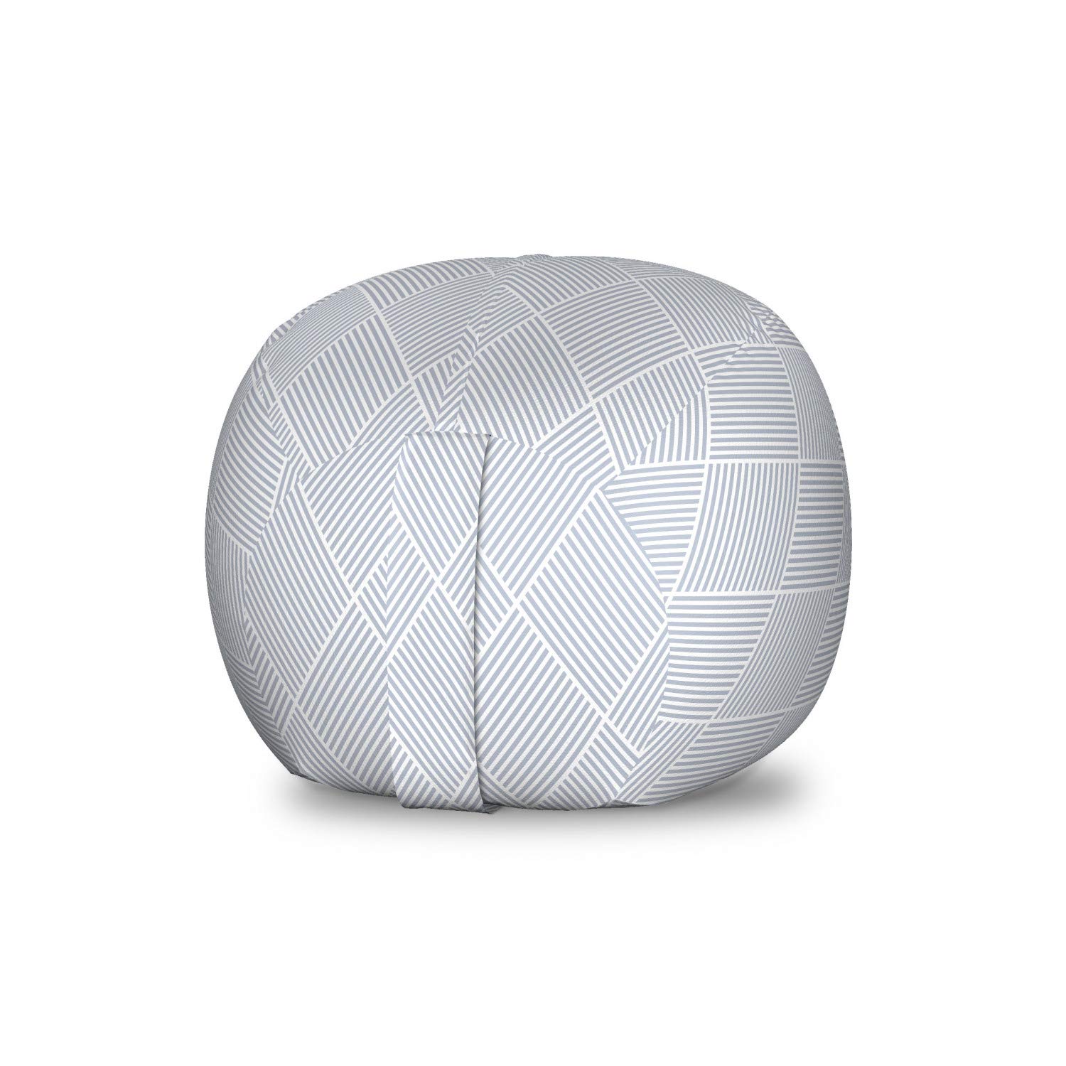 Ambesonne Geometric Storage Toy Bag Chair - Modern Diagonal Striped Rhombus Pattern, Washable Stuffed Animal Organizer for Kids' Room, Small Size in Pale Purple Blue & White | Perfect for Playroom Storage, Nursery Organization, and Kids' Bedroom Decor